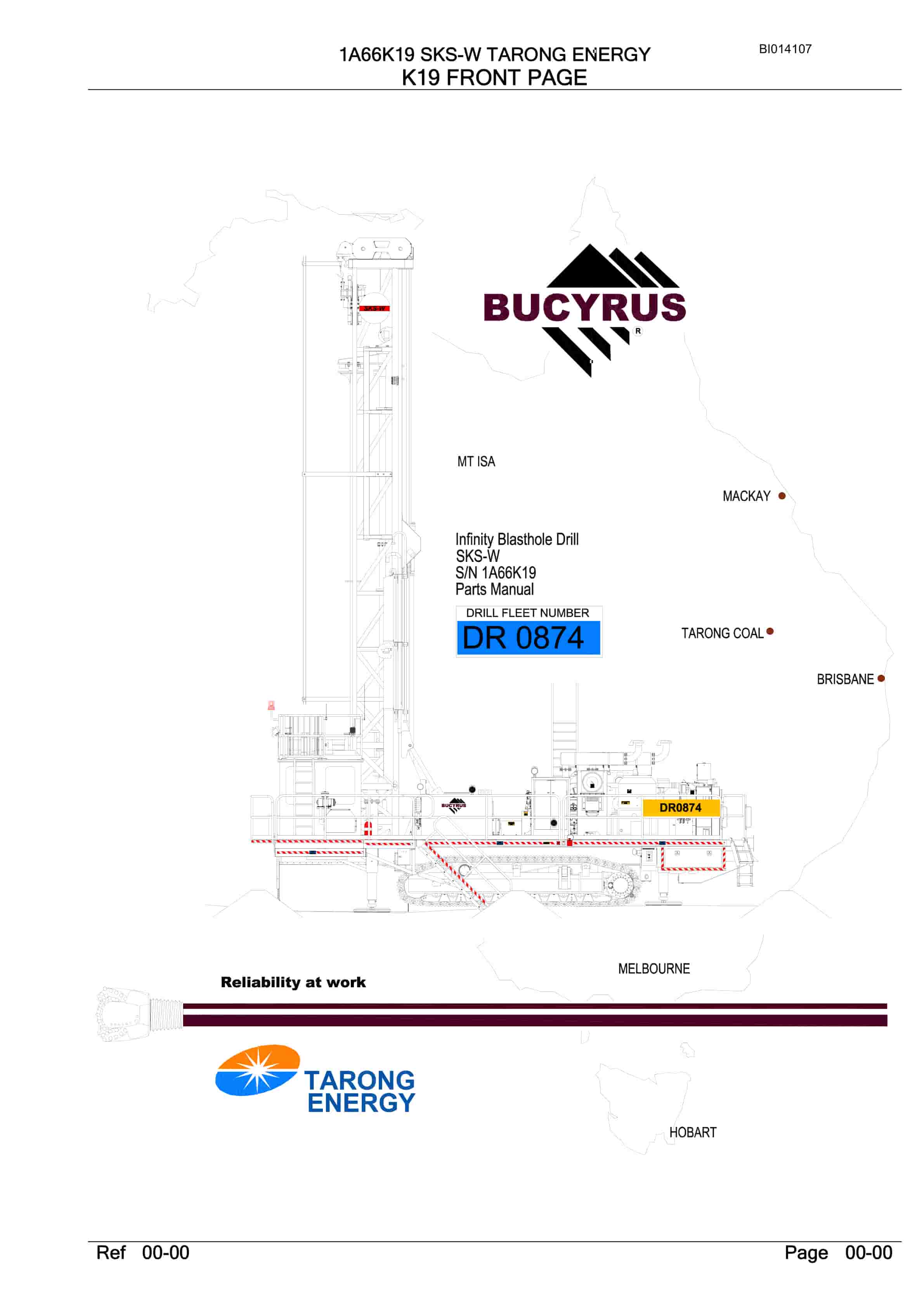 Bucyrus SKS-W Infinity Blasthole Drill Parts Manual BI014107