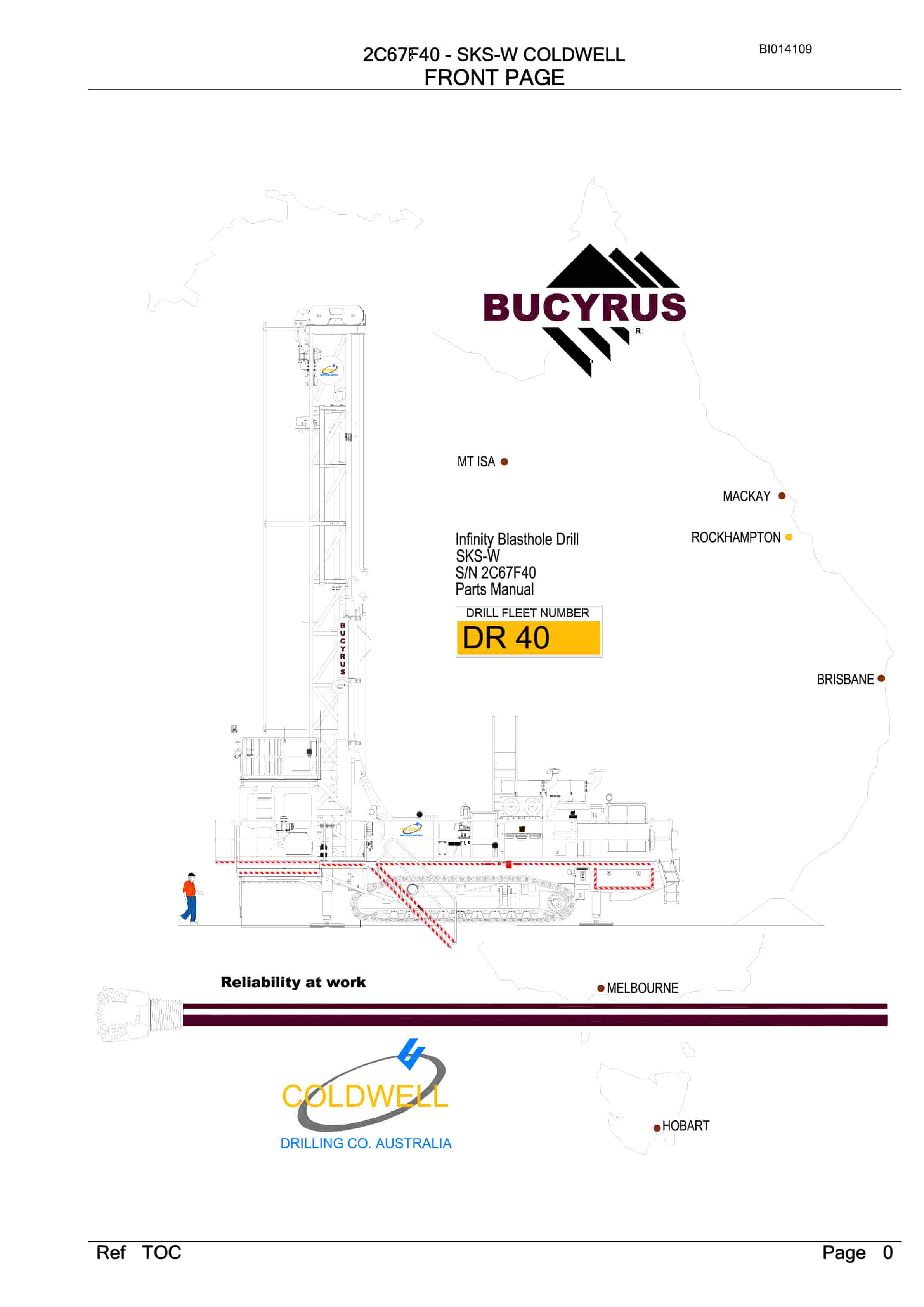 Bucyrus SKS-W Infinity Blasthole Drill Parts Manual BI014109