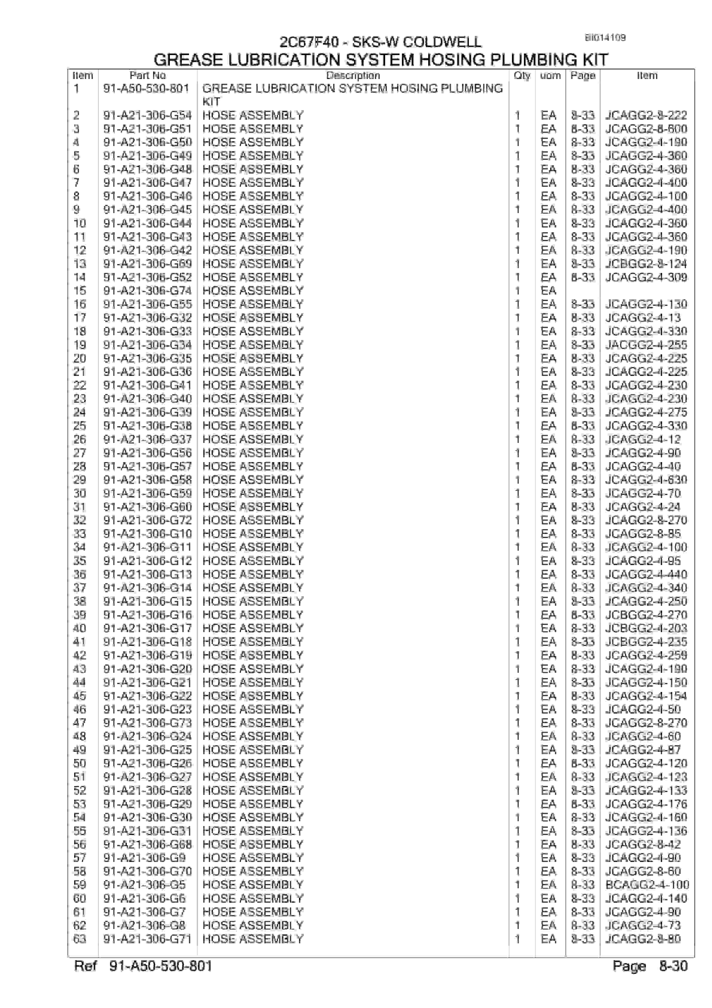 Bucyrus SKS-W Infinity Blasthole Drill Parts Manual BI014109-4