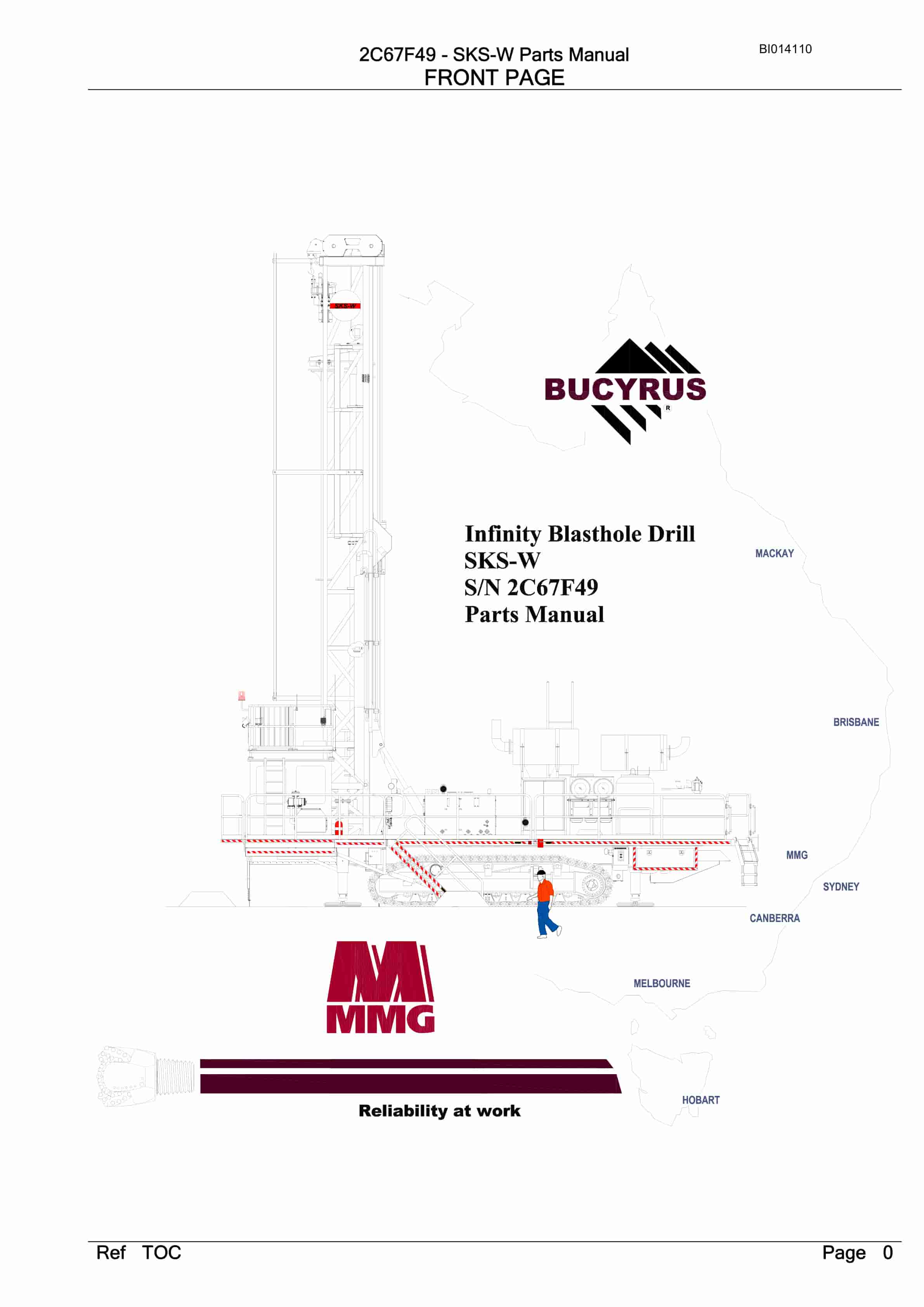 Bucyrus SKS-W Infinity Blasthole Drill Parts Manual BI014110
