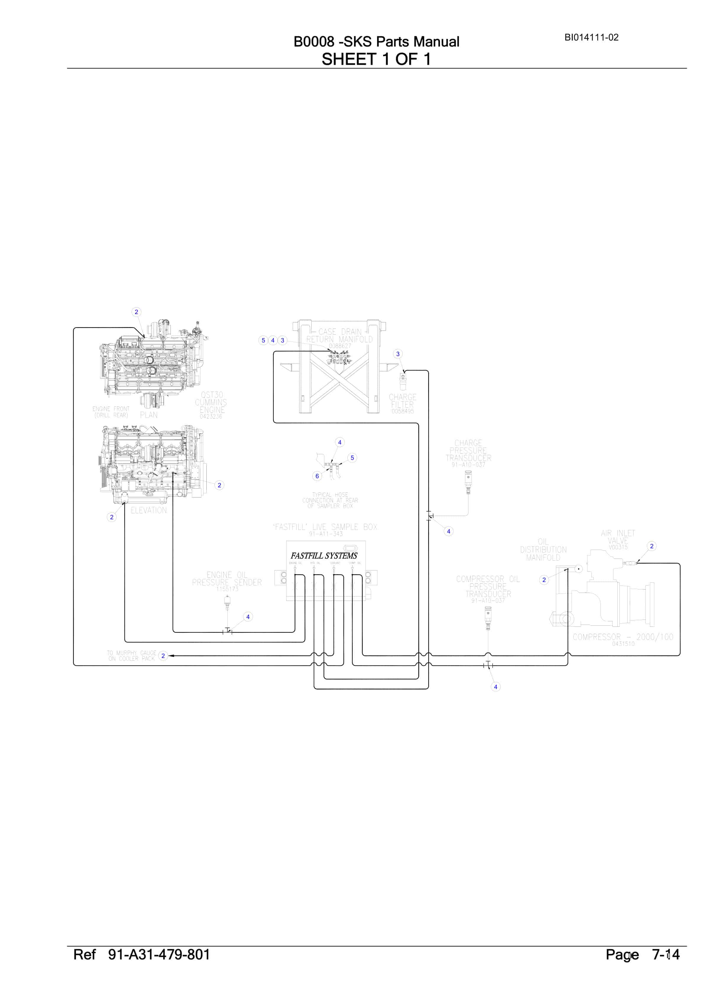 Bucyrus SKS-W Infinity Blasthole Drill Parts Manual BI014111-02-4