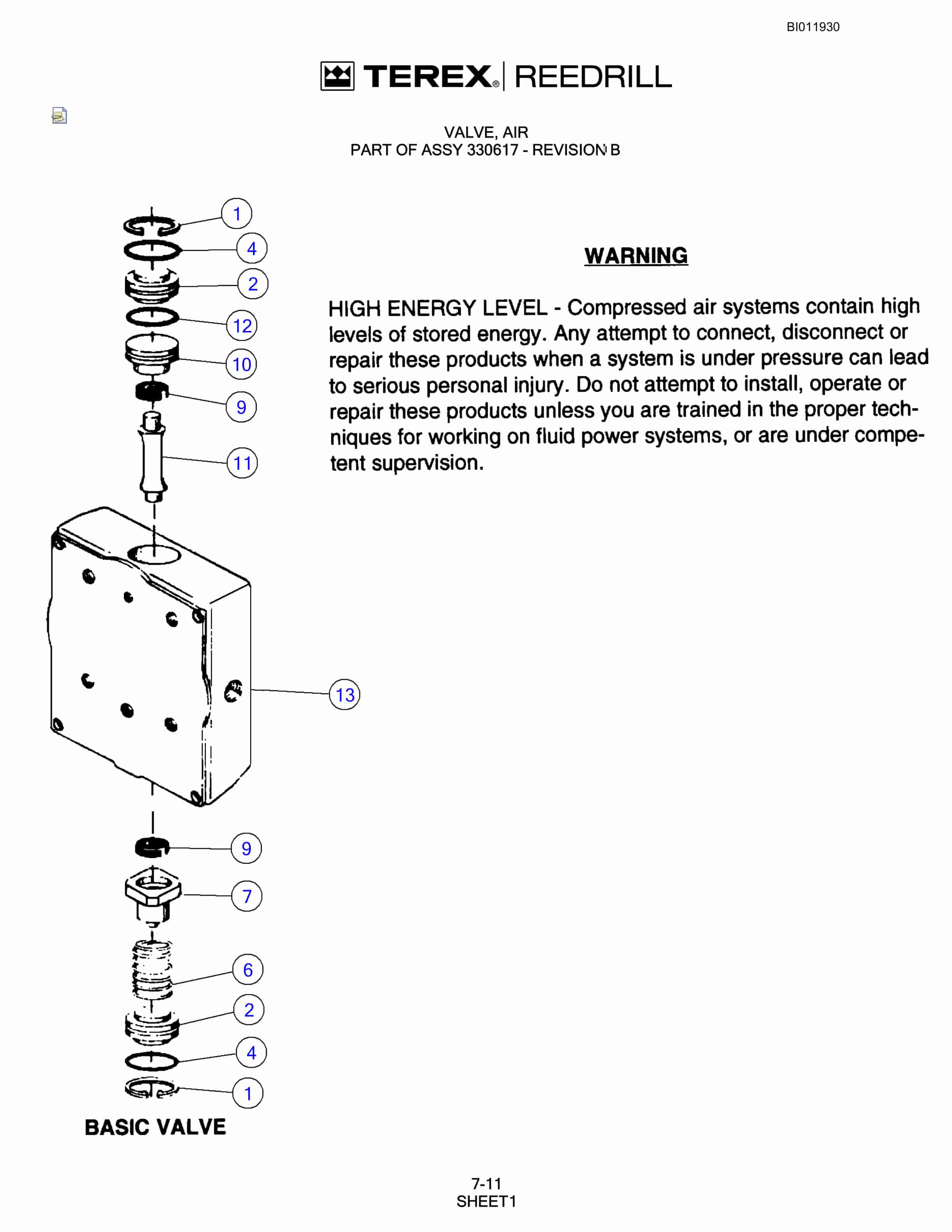 Bucyrus SKS-W Infinity Blasthole Drill Technical Manual BI011930-4