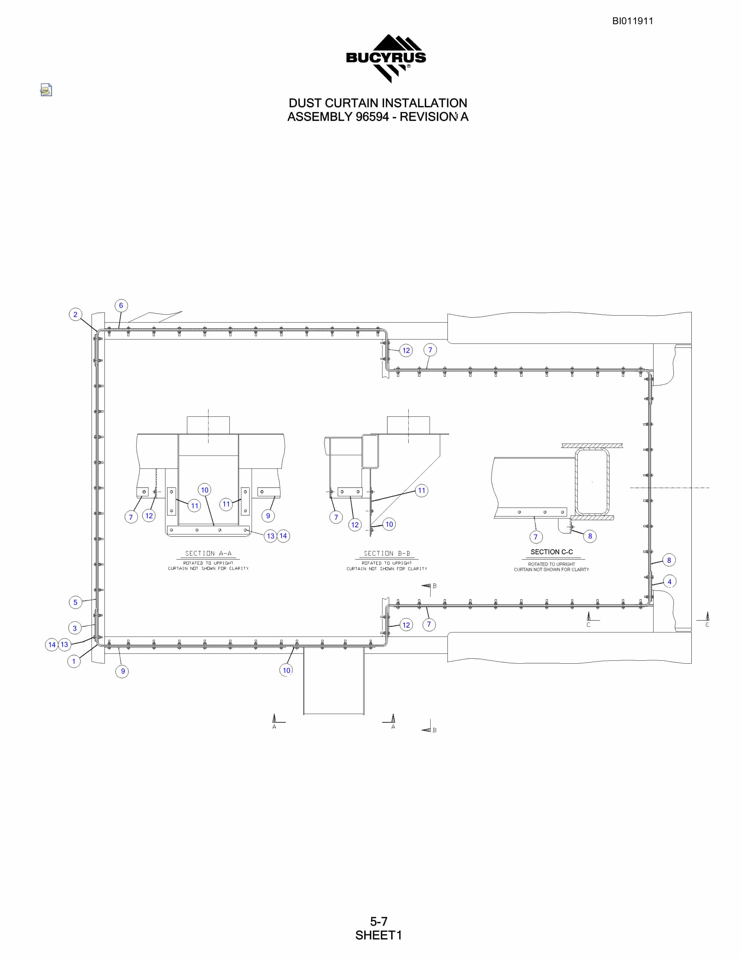 Bucyrus SKS-W Rotary Blasthole Drill Parts Manual BI011911-2