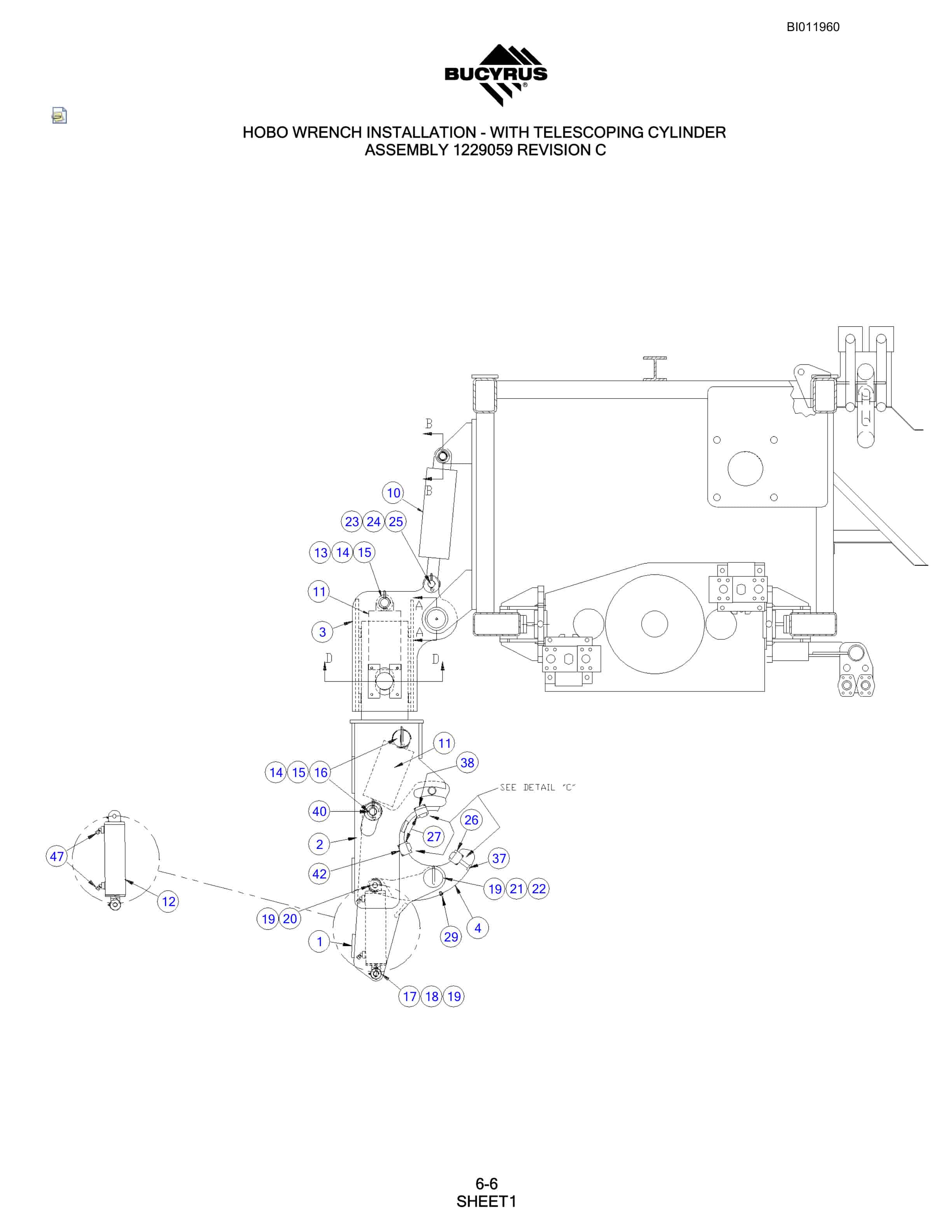 Bucyrus SKS-W Rotary Blasthole Drill Parts Manual BI011960-2