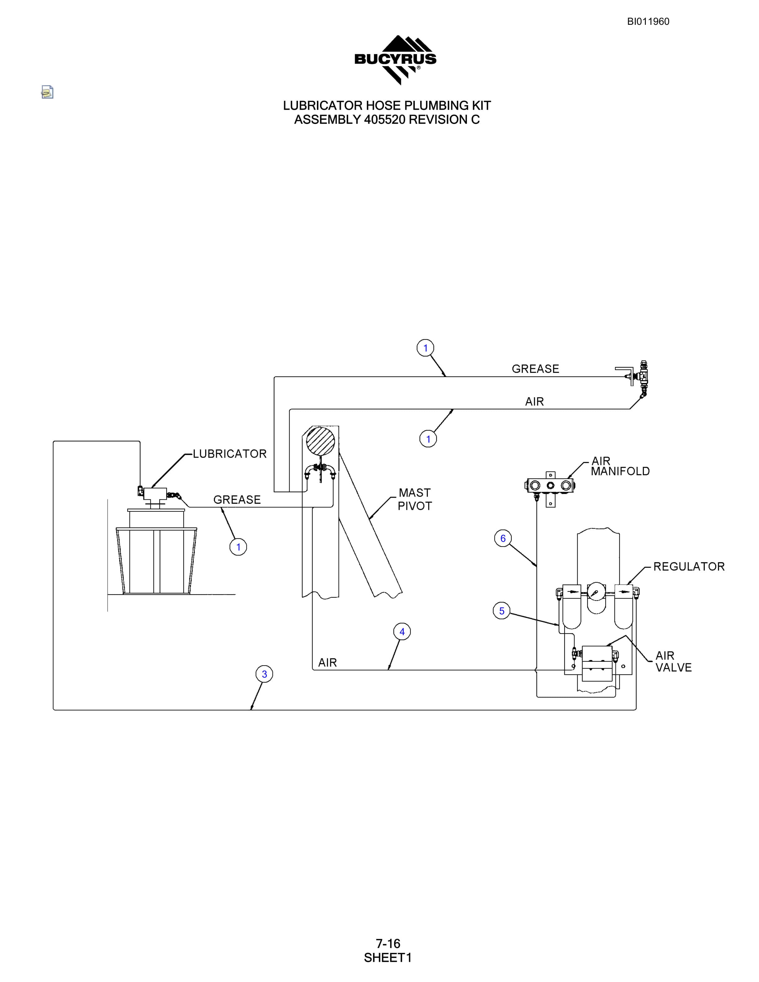 Bucyrus SKS-W Rotary Blasthole Drill Parts Manual BI011960-4