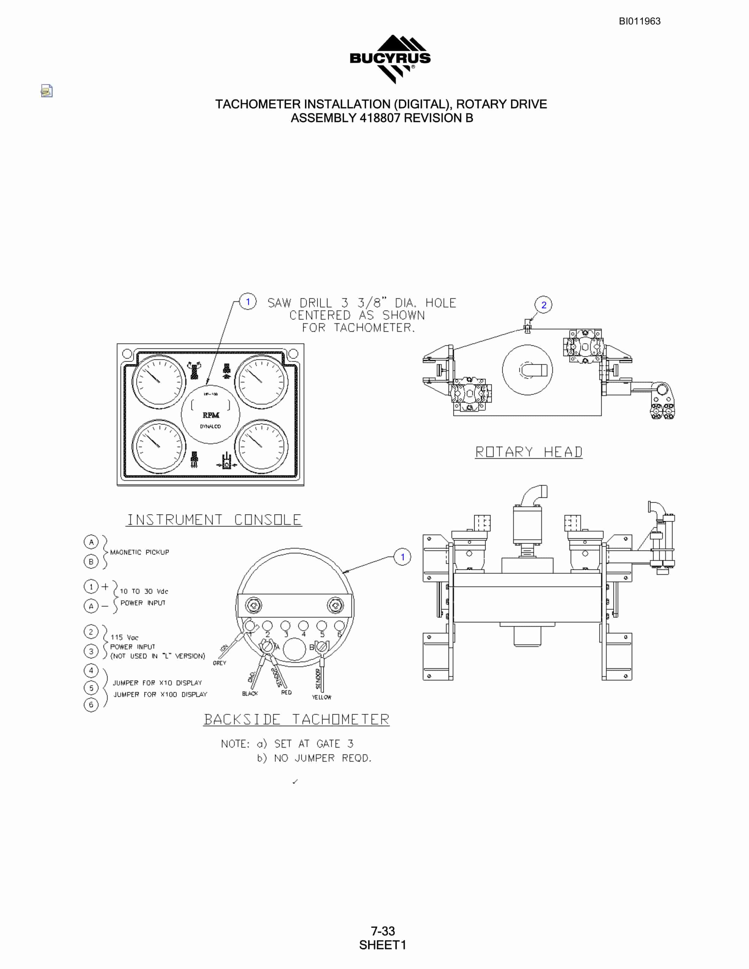 Bucyrus SKS-W Rotary Blasthole Drill Parts Manual BI011963-5