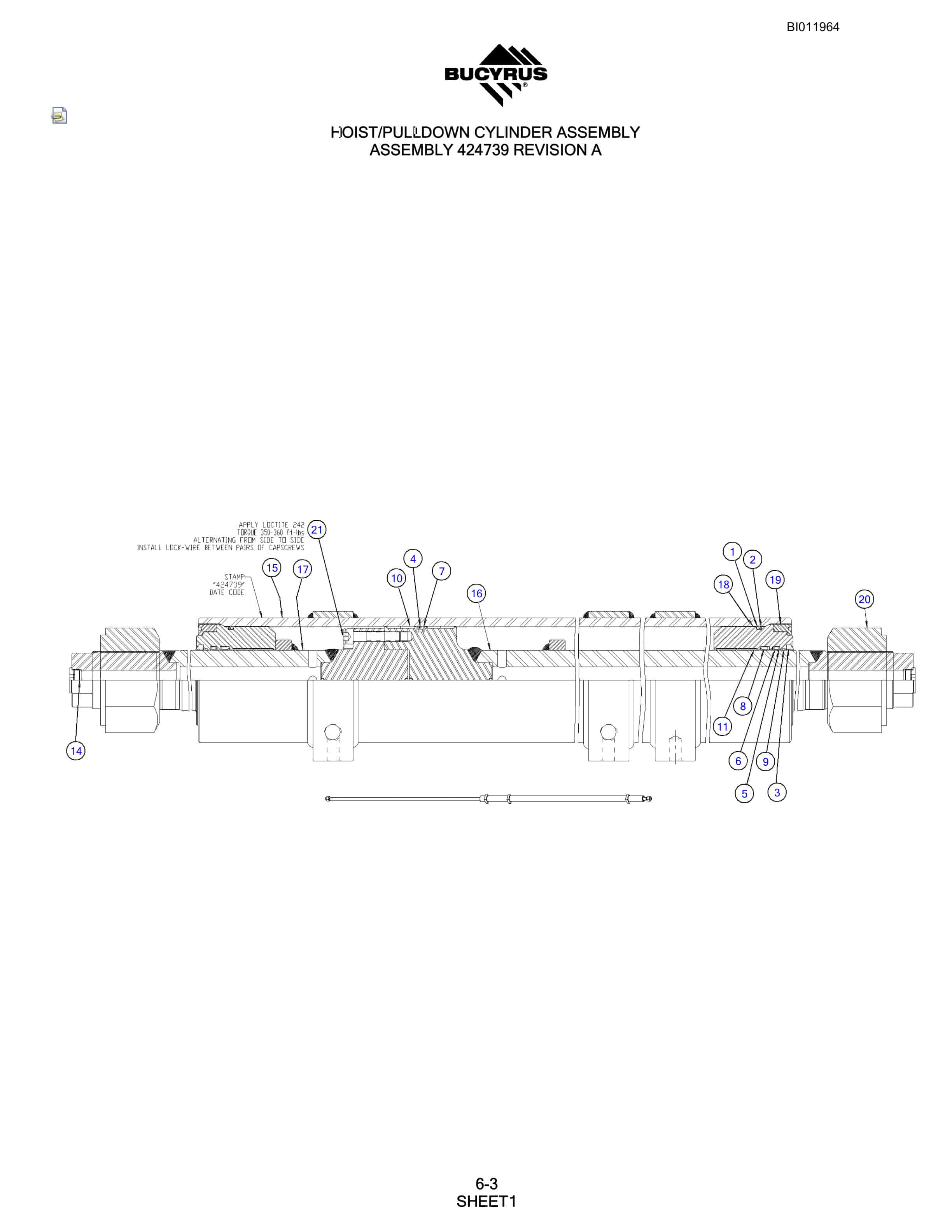 Bucyrus SKS-W Rotary Blasthole Drill Parts Manual BI011964-2