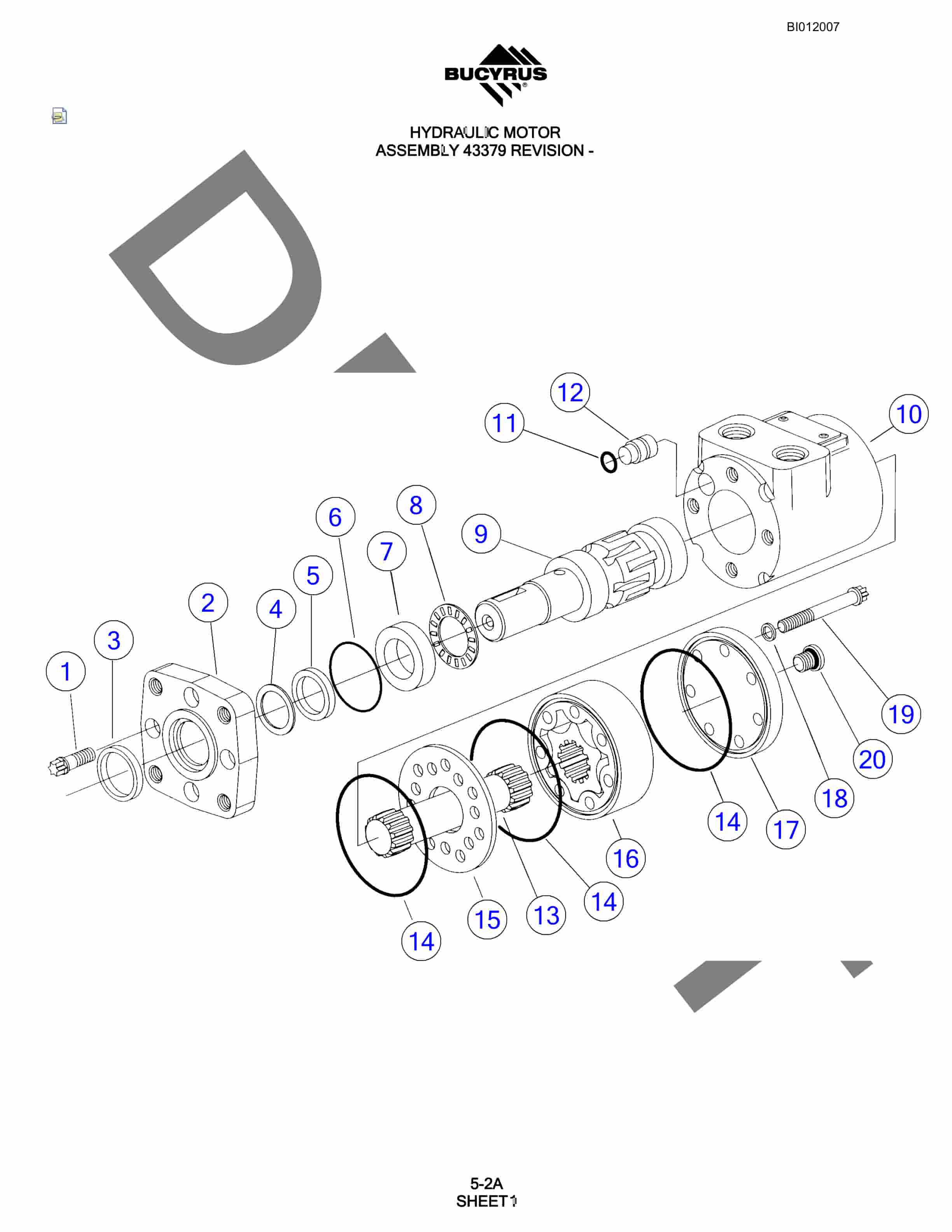 Bucyrus SKS13 Rotary Blasthole Drill Parts Manual BI012007-2