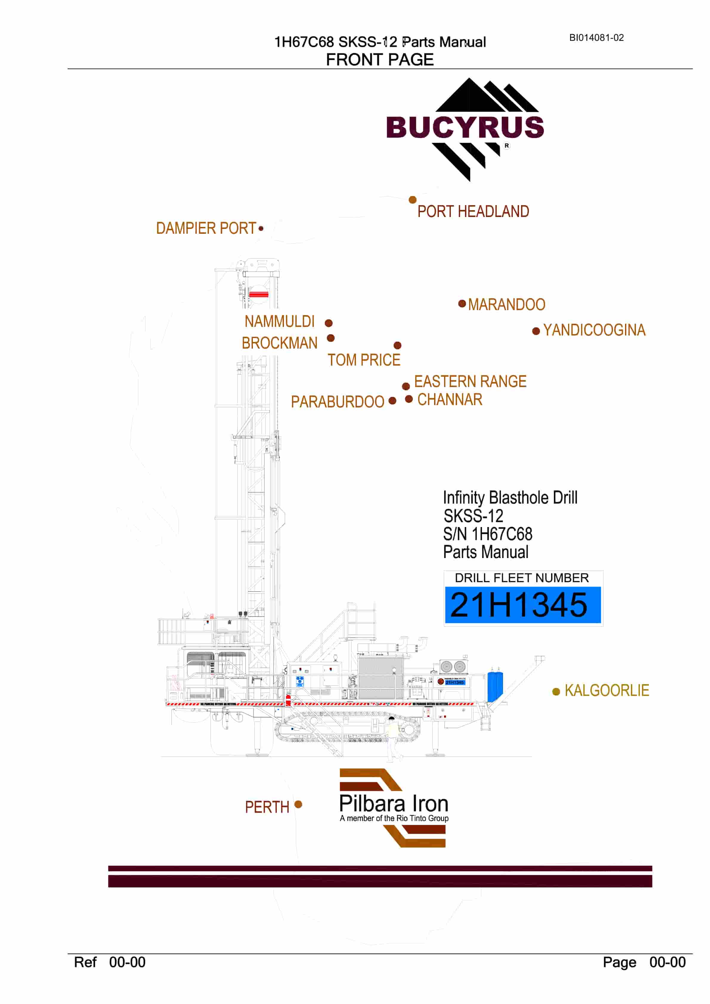 Bucyrus SKSS-12 Infinity Blasthole Drill Parts Manual BI014081-02