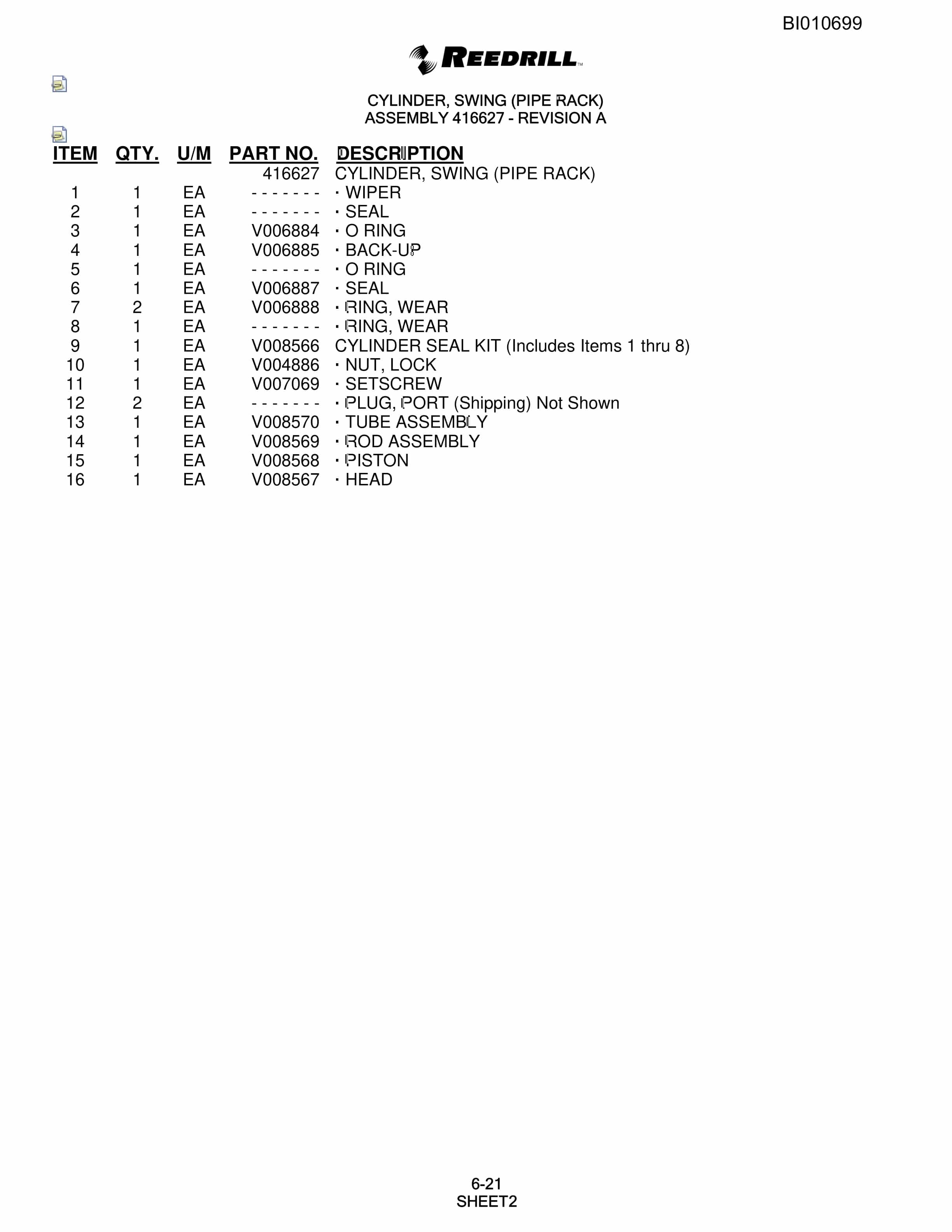 Bucyrus SKSS-12 Rotary Blasthole Drill Parts Catalog BI010699-4