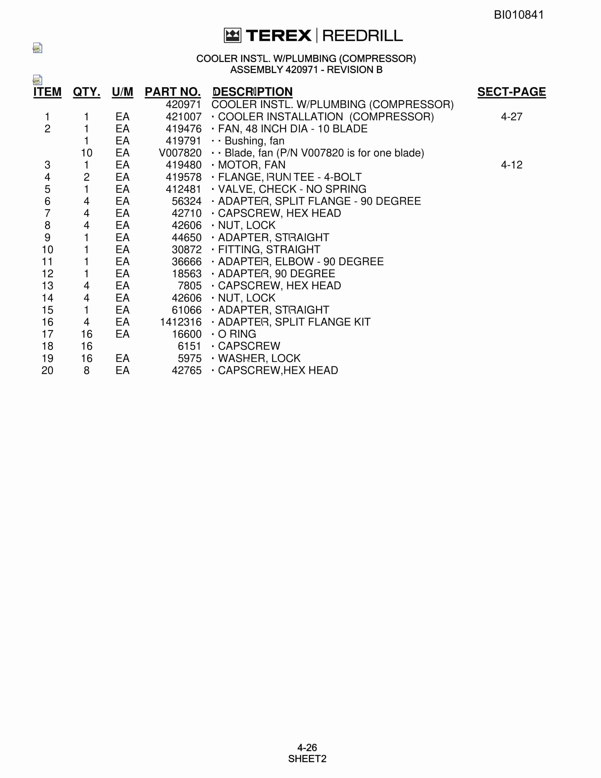 Bucyrus SKSS-12 Rotary Blasthole Drill Parts Catalog BI010841-2