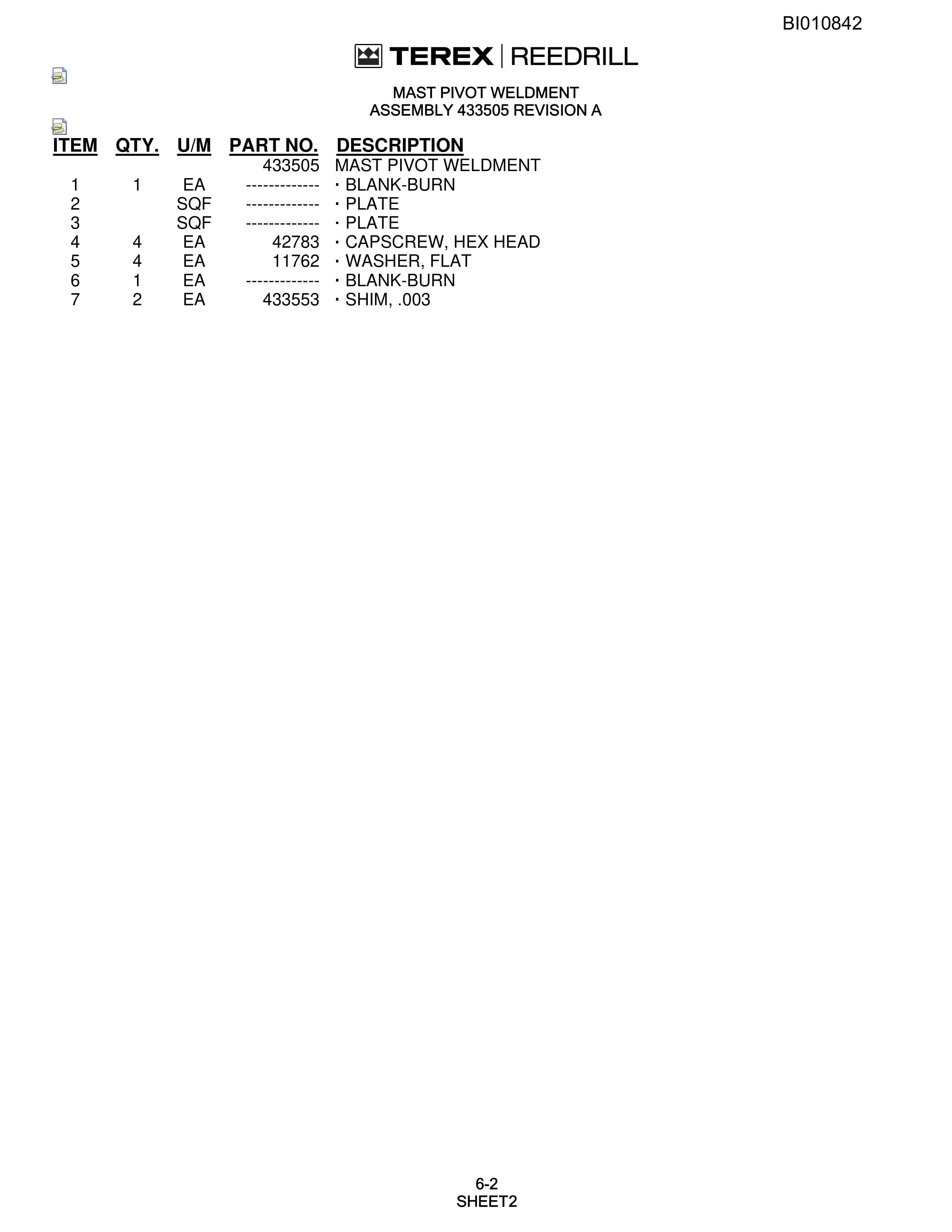 Bucyrus SKSS-12 Rotary Blasthole Drill Parts Catalog BI010842-3