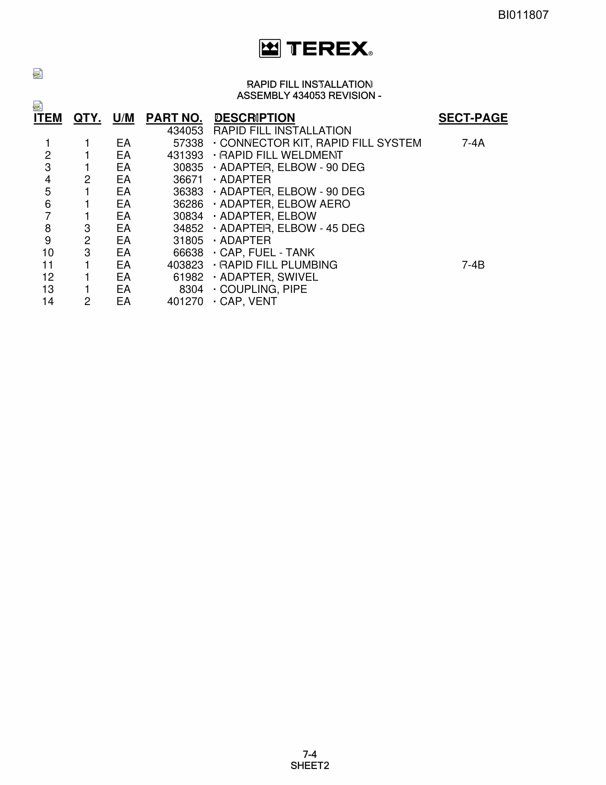 Bucyrus SKSS-13 Rotary Blasthole Drill Parts Catalog BI011807-5