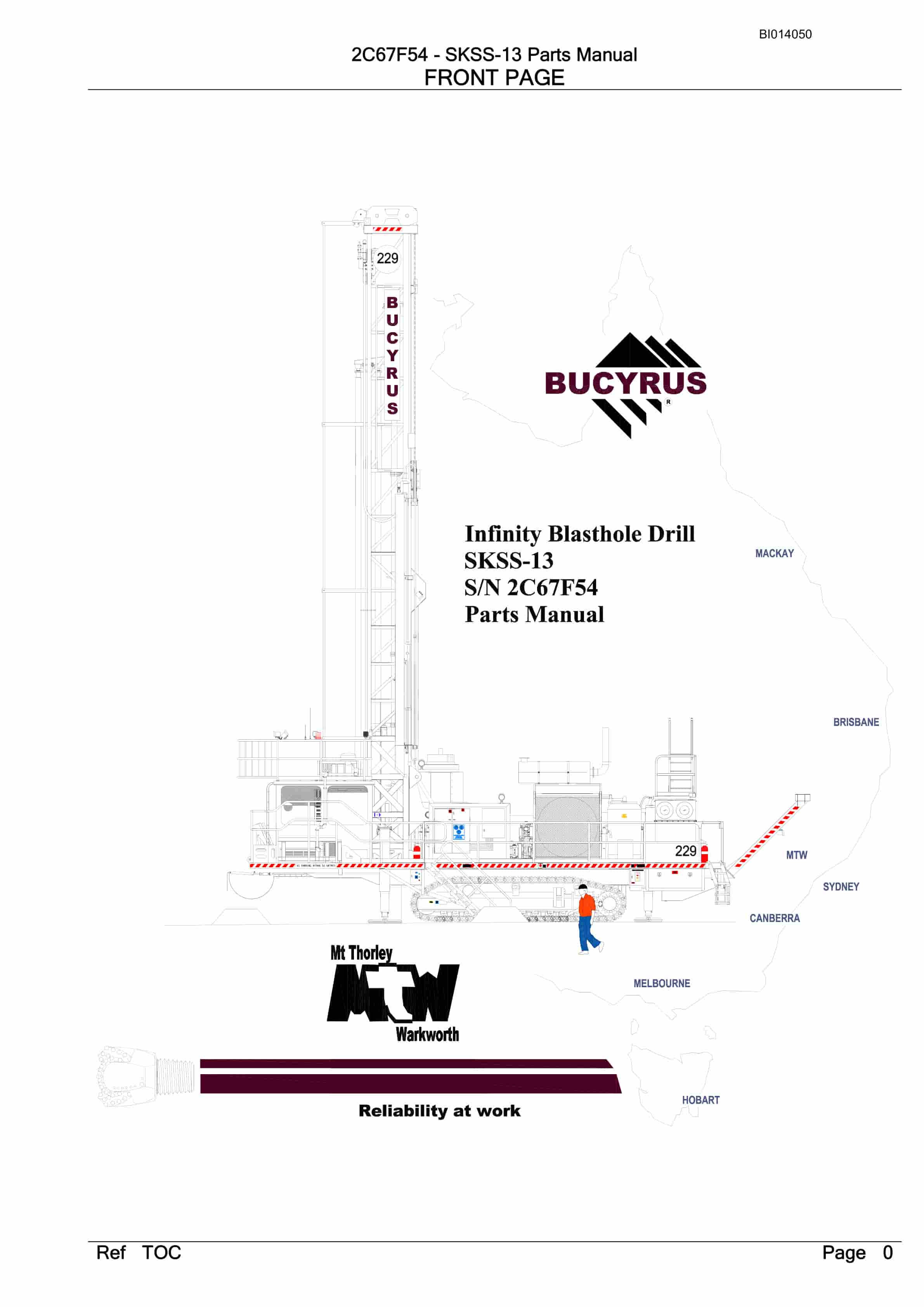 Bucyrus SKSS-13 Rotary Blasthole Drill Parts Manual BI014050