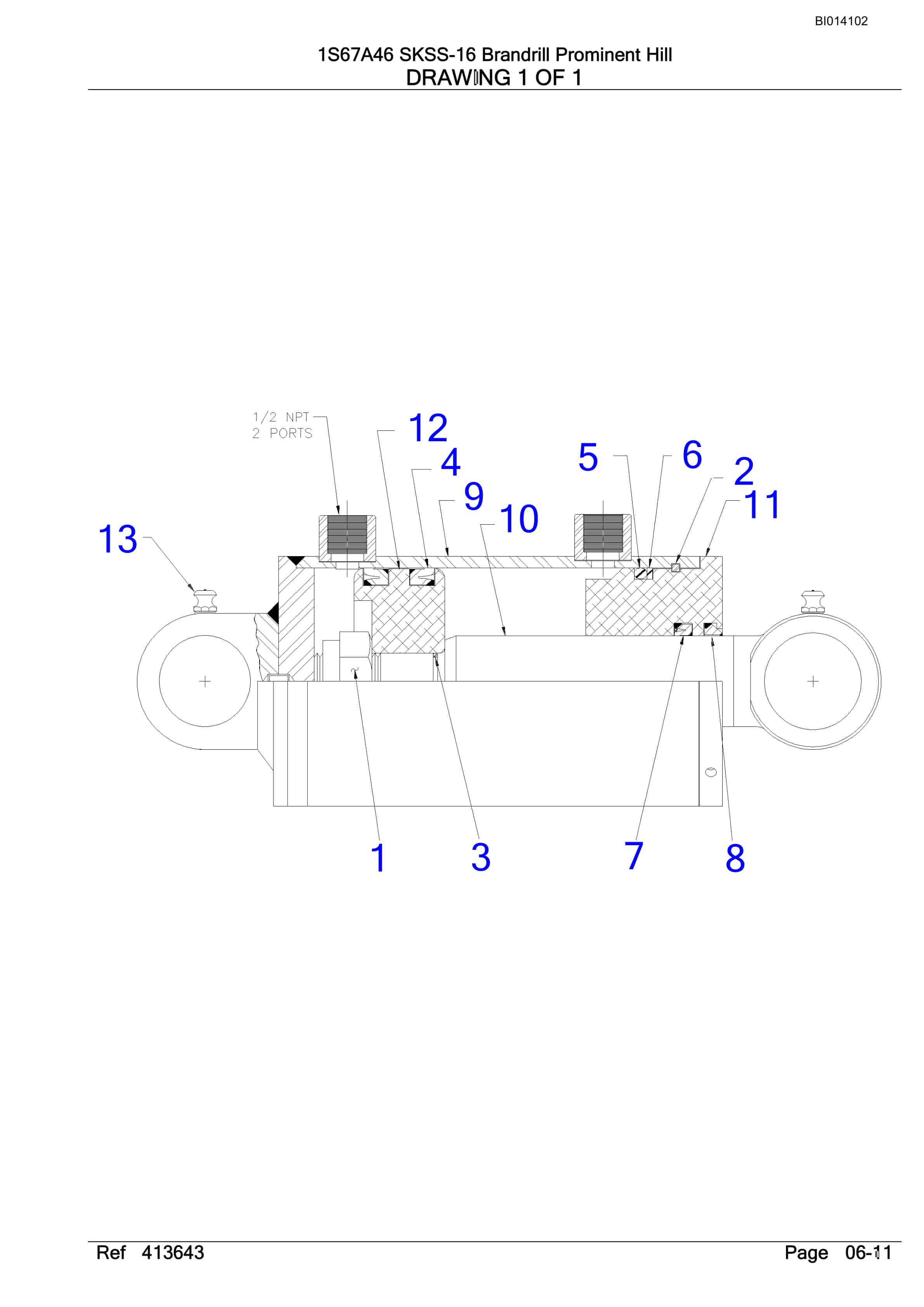 Bucyrus SKSS-16 Infinity Blasthole Drill Parts Catalog BI014102-2