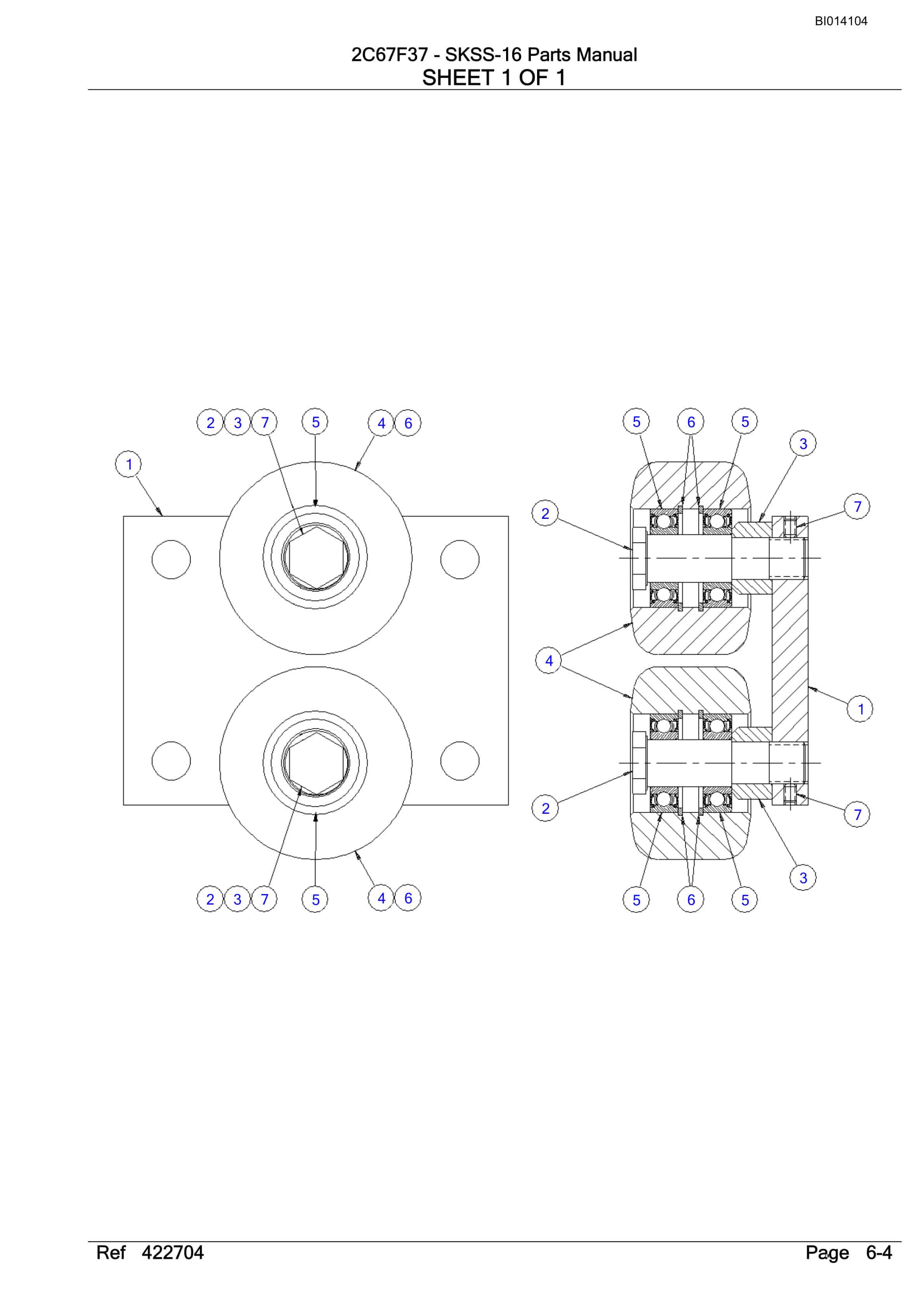 Bucyrus SKSS-16 Infinity Blasthole Drill Parts Catalog BI014104-2