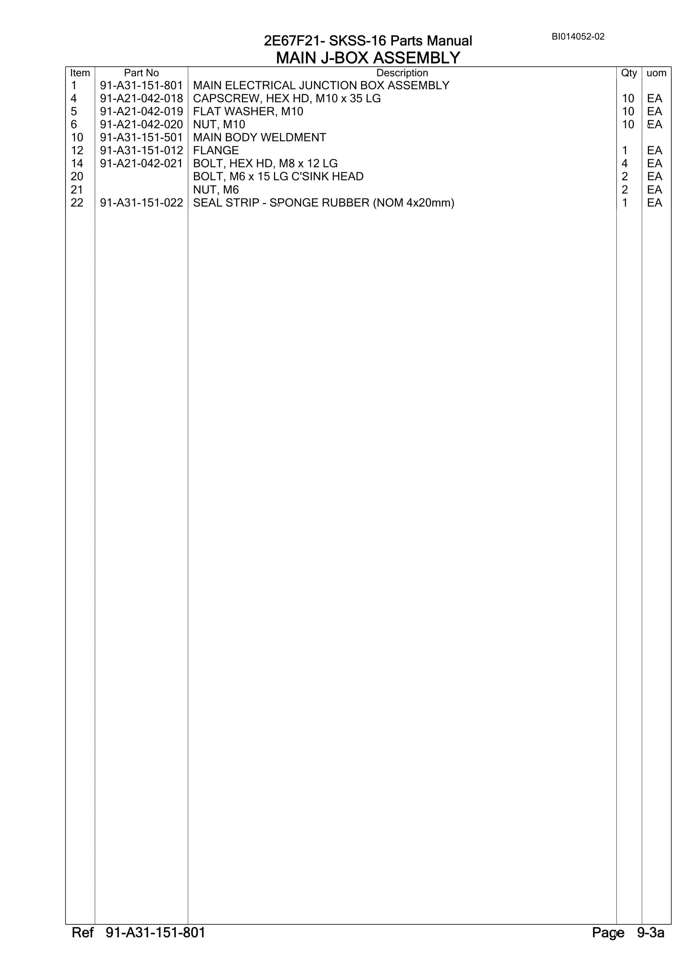 Bucyrus SKSS-16 Infinity Blasthole Drill Parts Manual BI014052-02-4