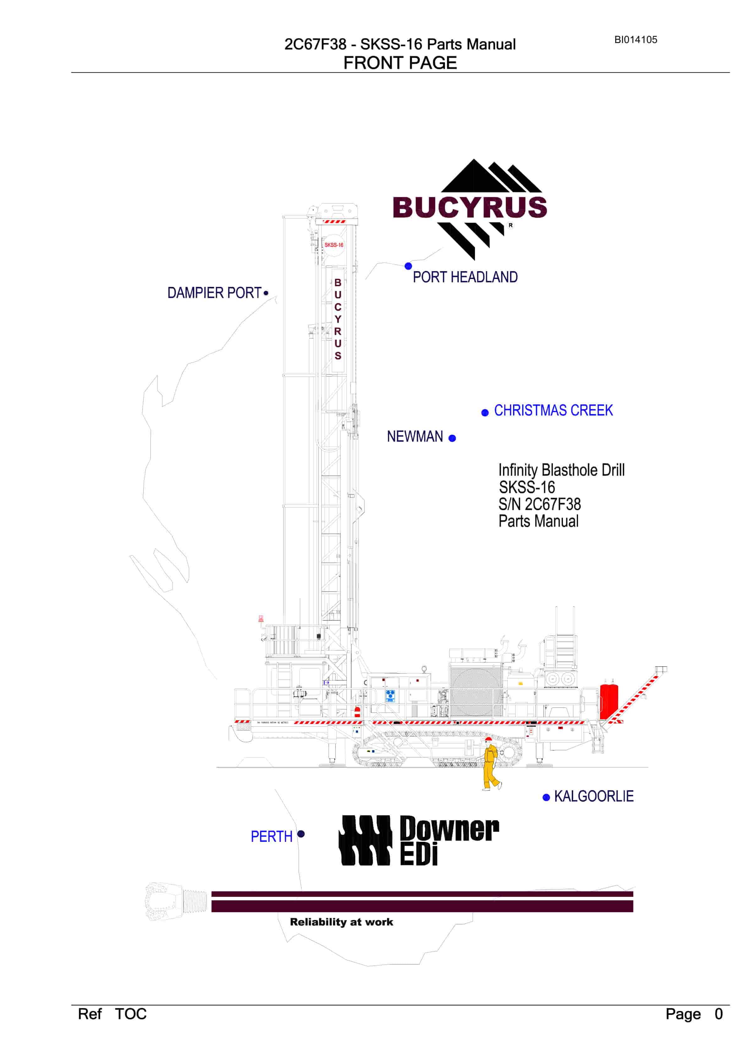 Bucyrus SKSS-16 Infinity Blasthole Drill Parts Manual BI014105