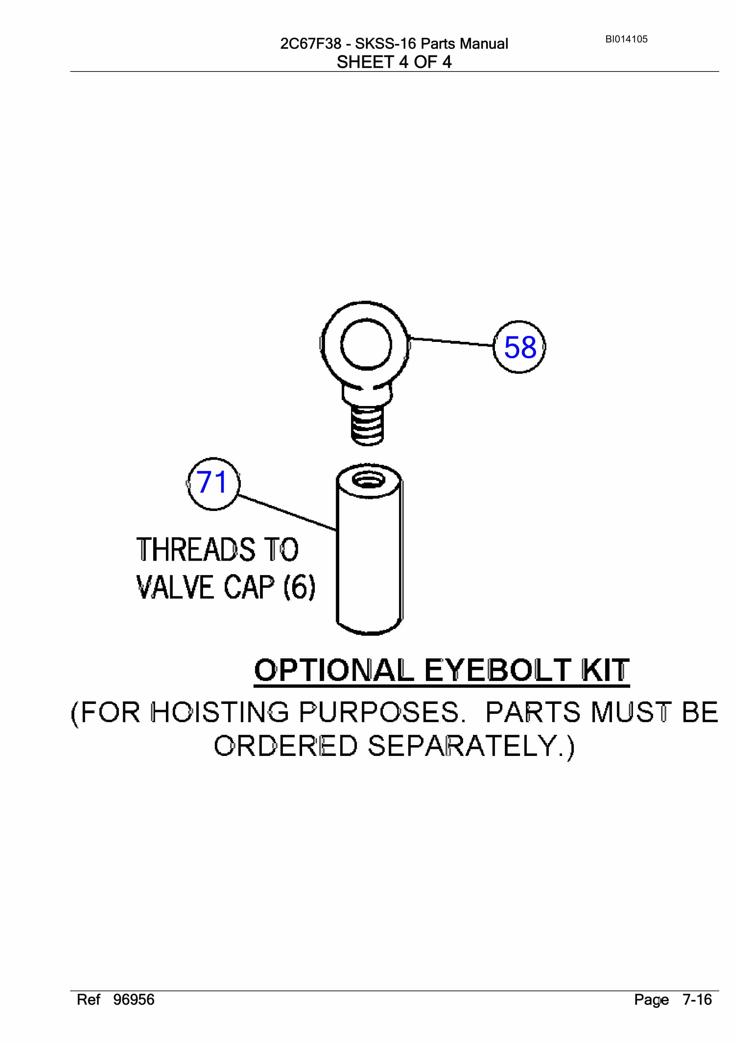 Bucyrus SKSS-16 Infinity Blasthole Drill Parts Manual BI014105-3