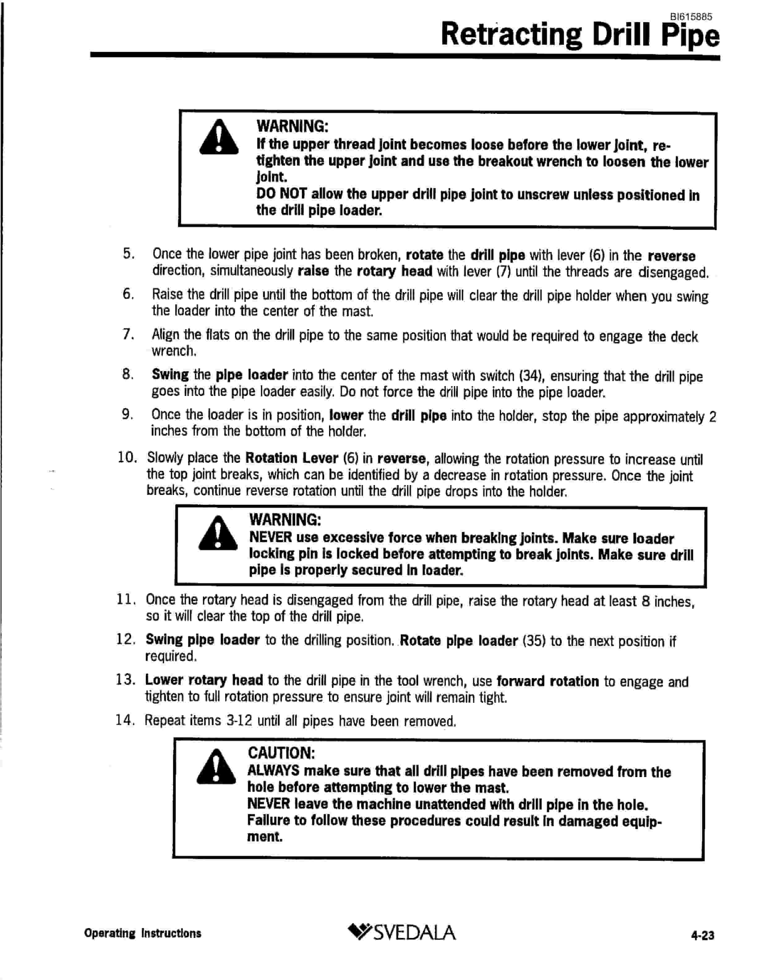 Bucyrus SKTT Infinity Blasthole Drill Technical Manual BI615885-5