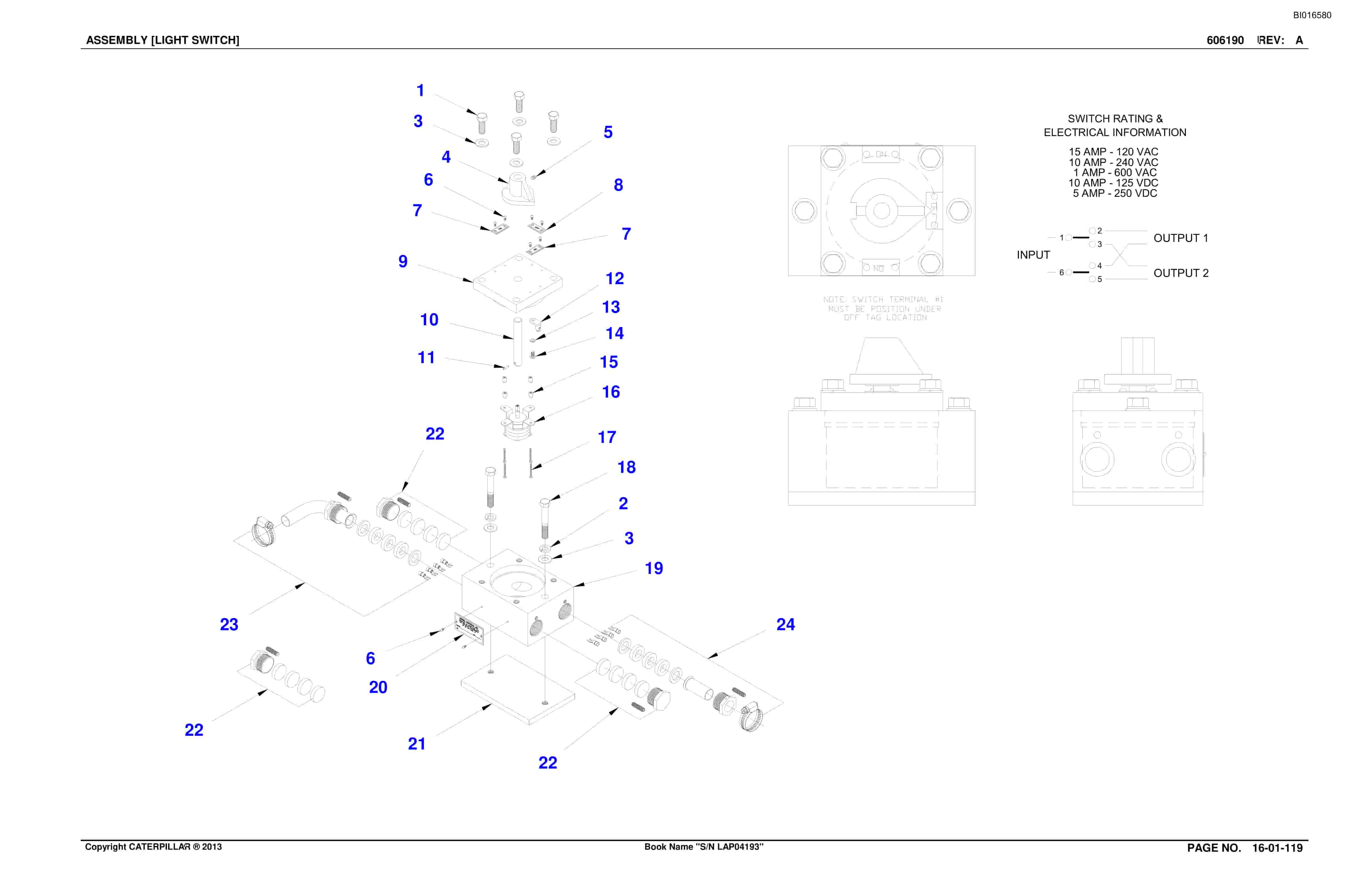 Bucyrus SU482 Scoop Parts Catalog BI016580-2