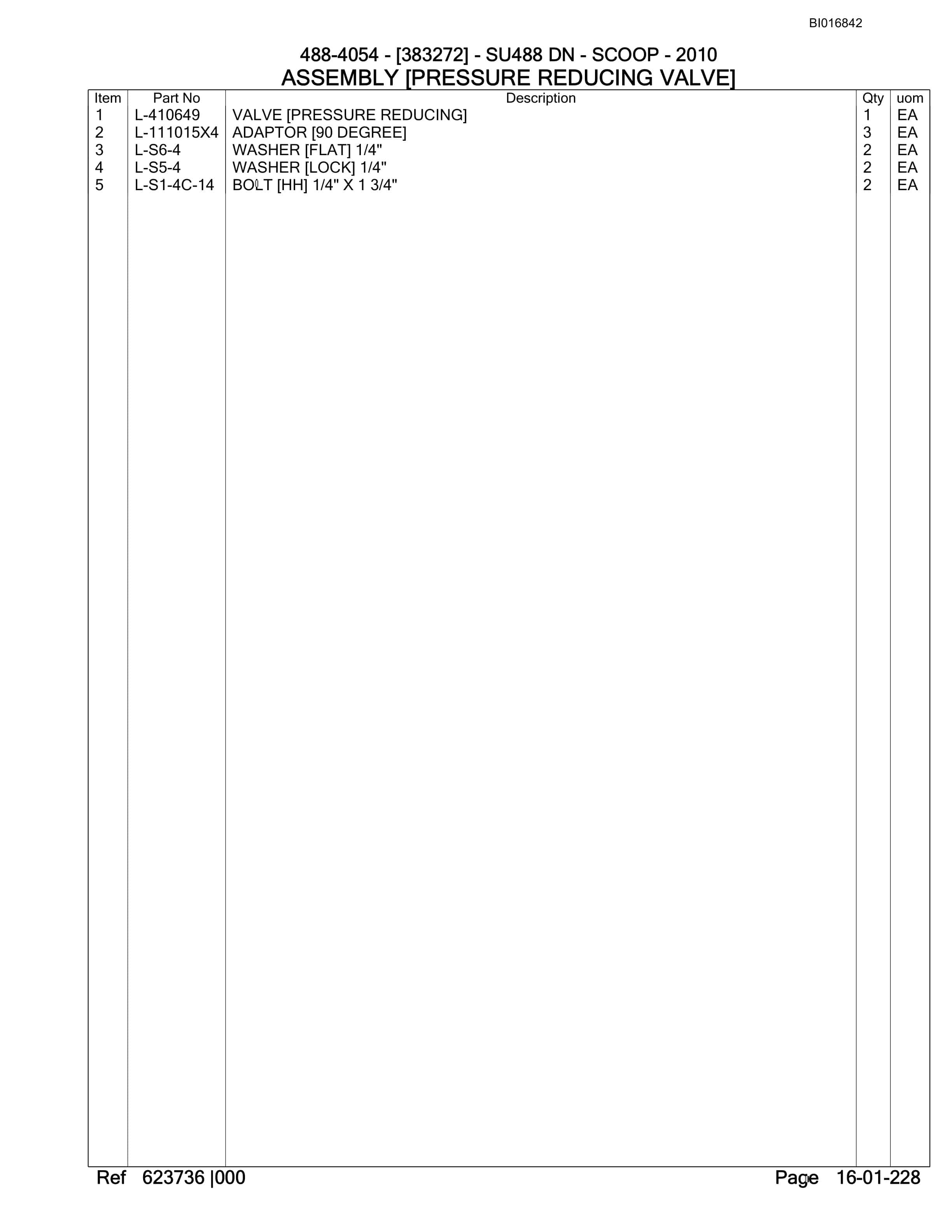 Bucyrus SU488 DN Scoop Parts Catalog BI016842-4