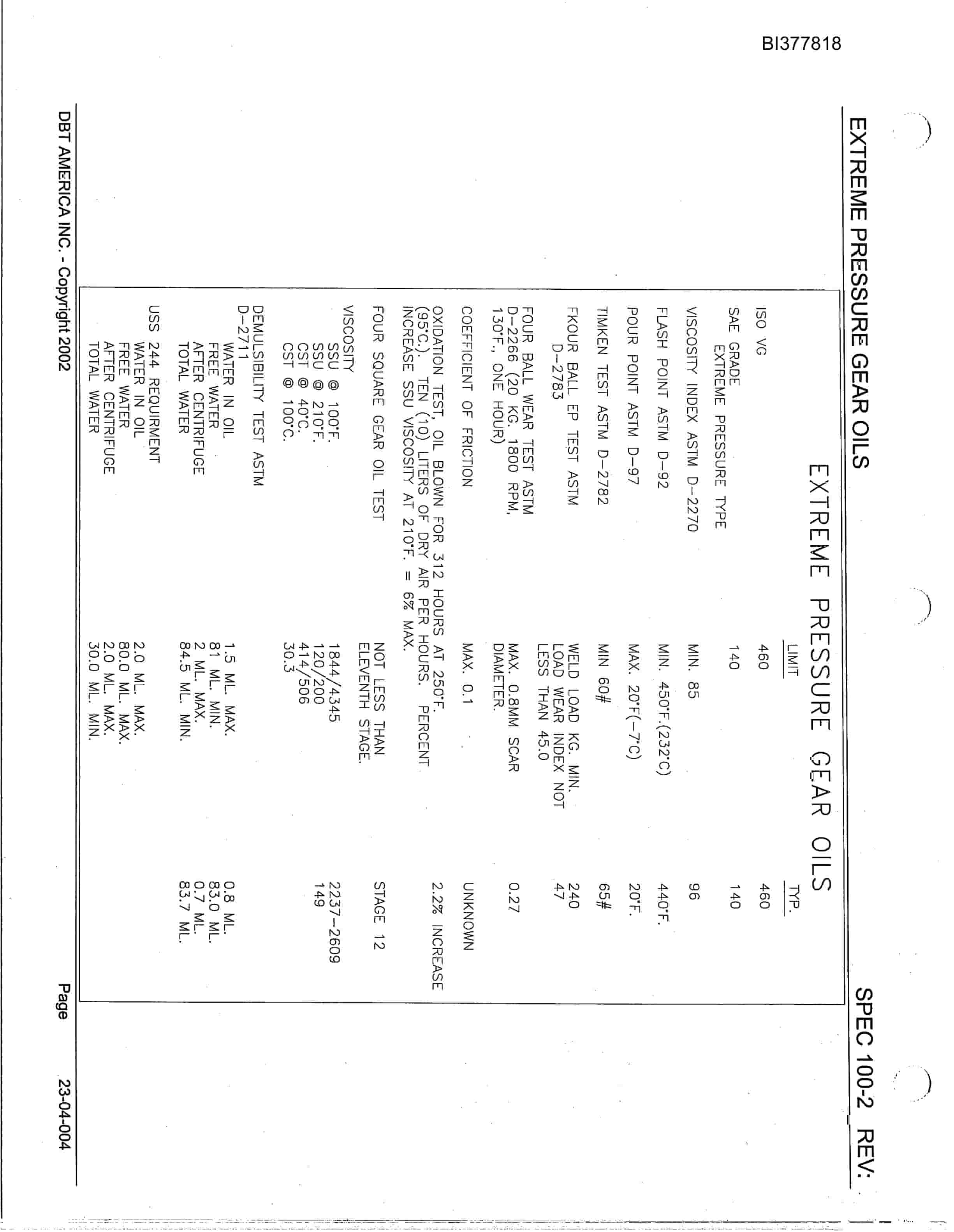 Bucyrus Sufco Mine Parts Catalog BI377818-4