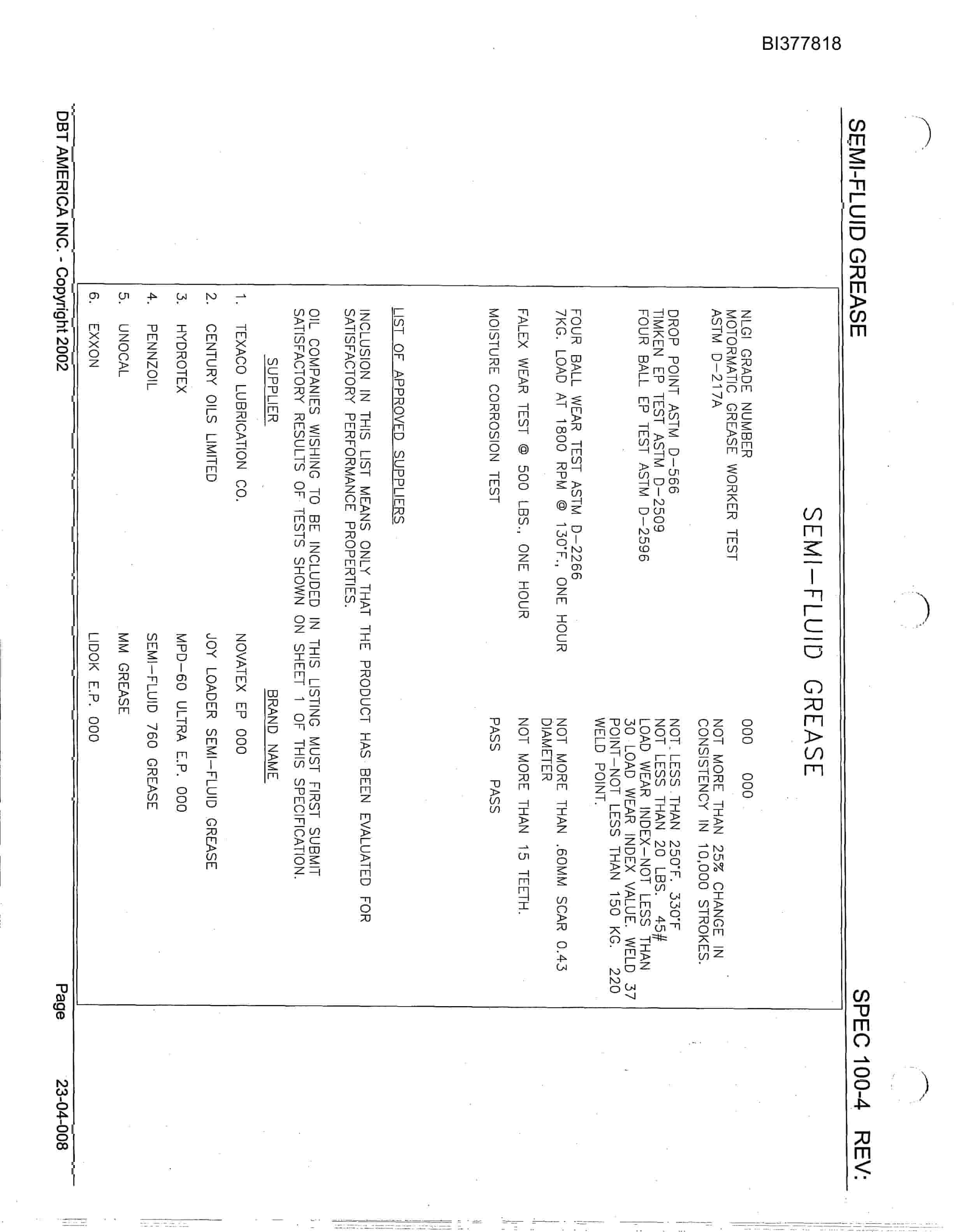 Bucyrus Sufco Mine Parts Catalog BI377818-5