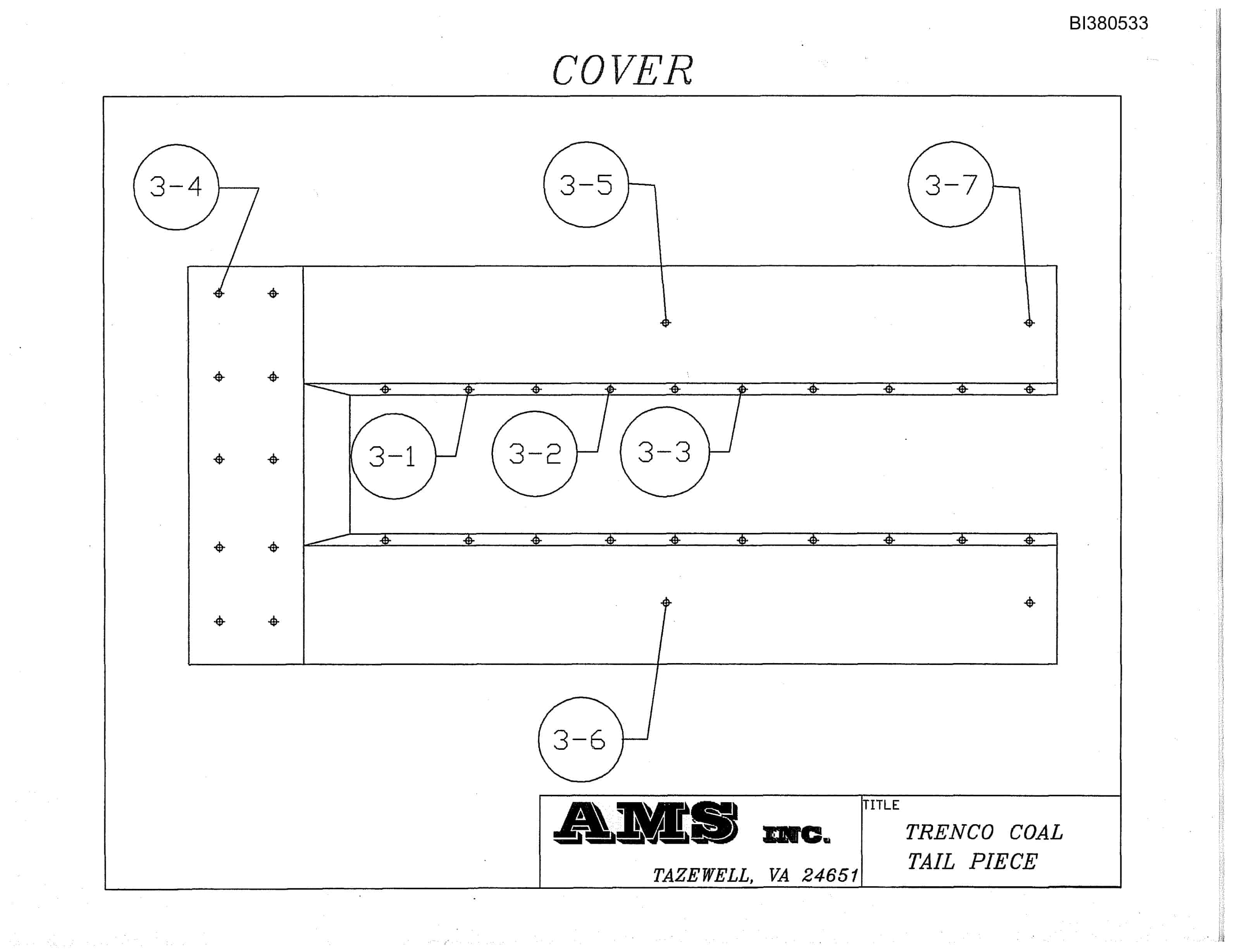 Bucyrus Tailpiece Parts Catalog BI380533-5