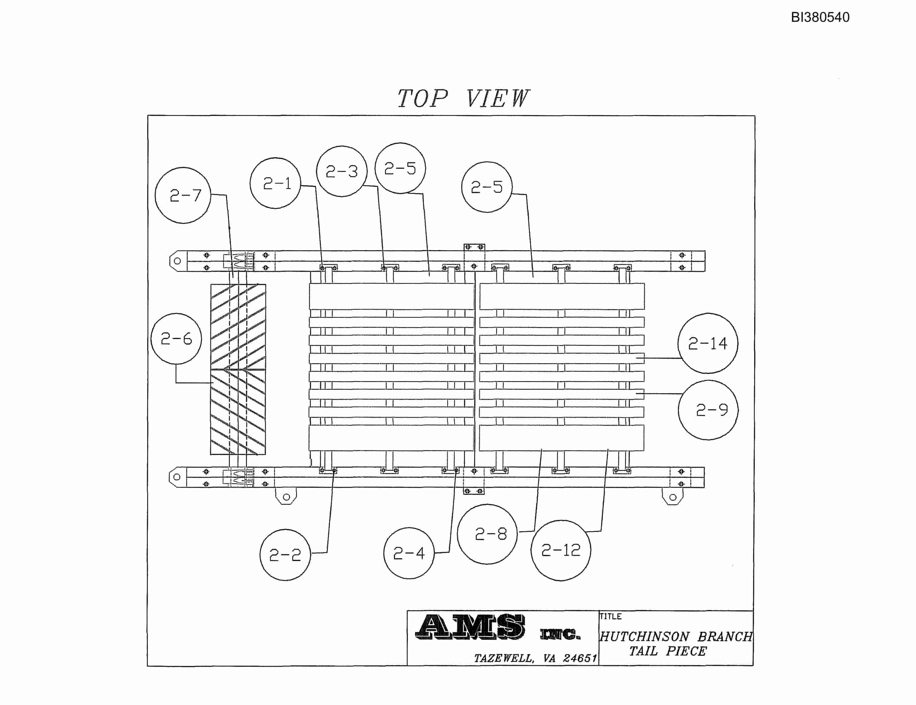 Bucyrus Tailpiece Parts Catalog BI380540-3