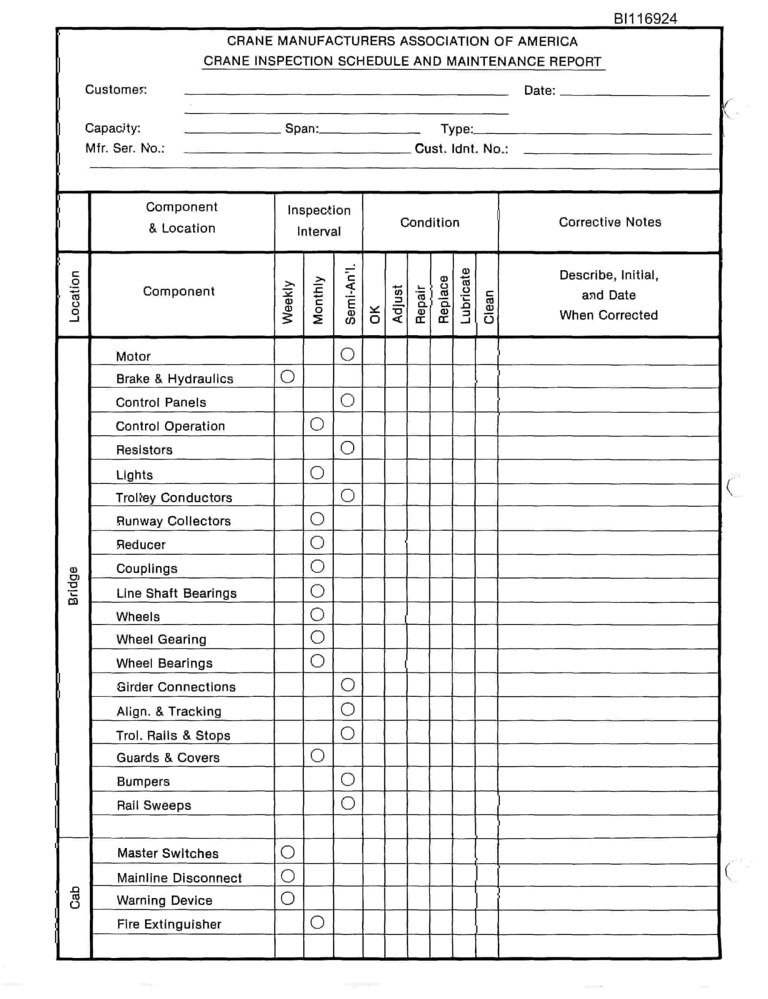 Bucyrus UGS-DM1520 Bridge Only Parts Catalog BI116924-1-2