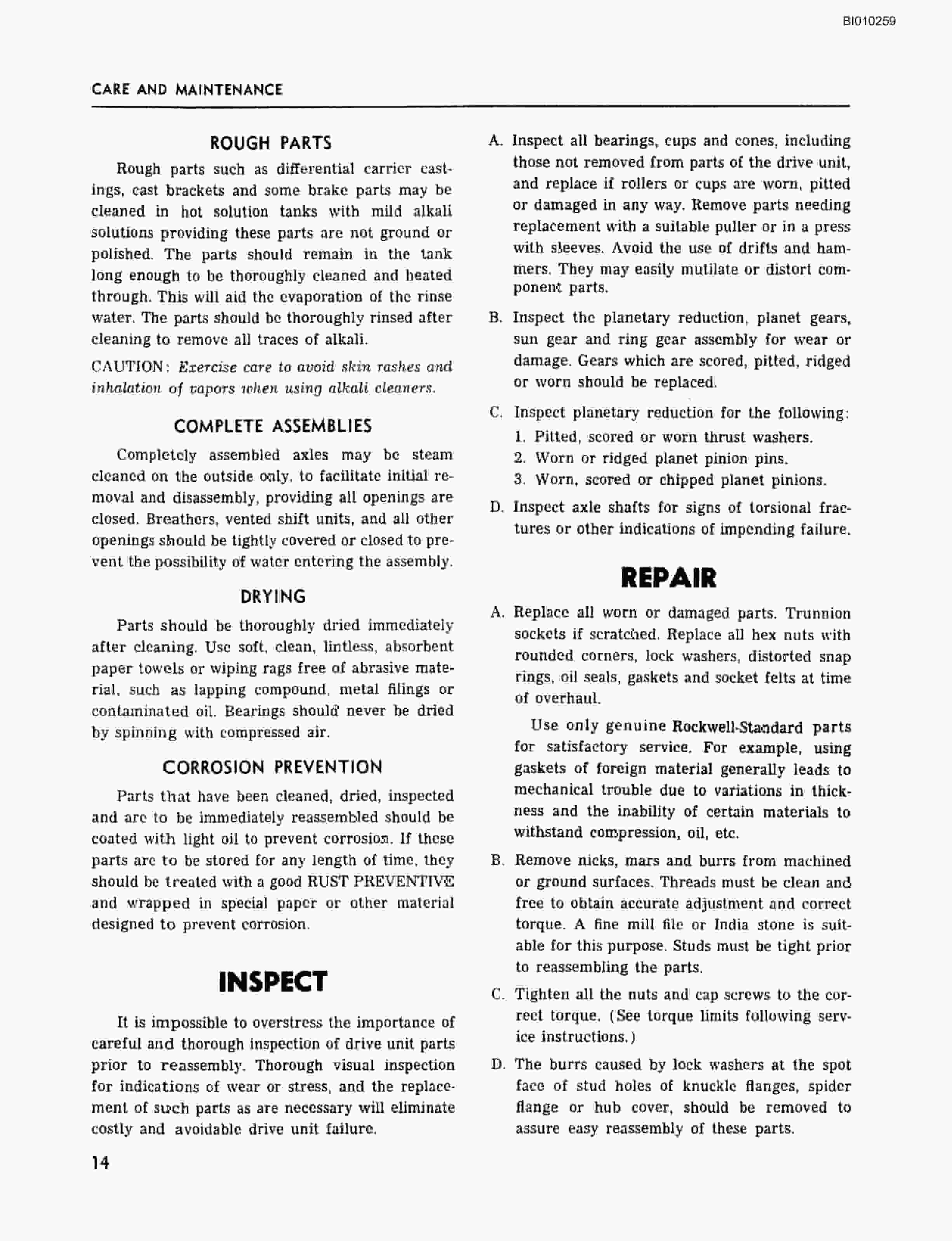 Bucyrus Universal III Drill Carrier Parts Catalog BI010259-5