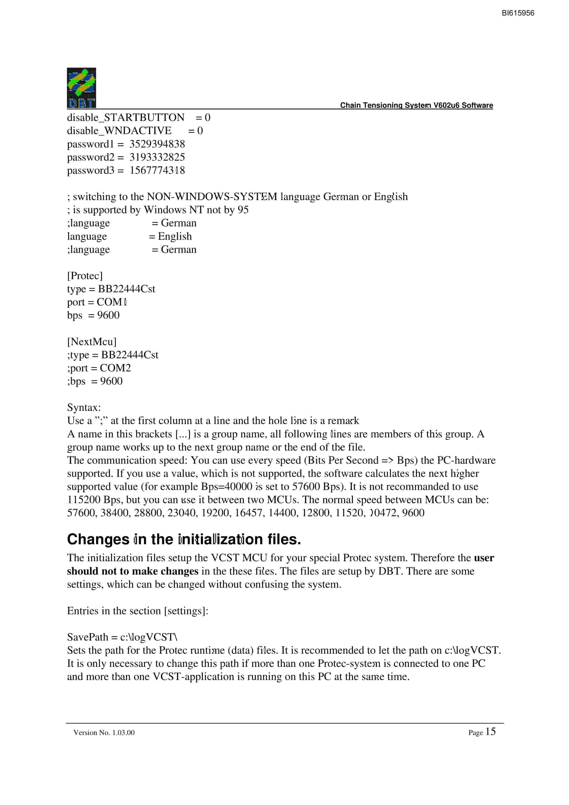 Bucyrus VCST System Technical Manual BI615956-5