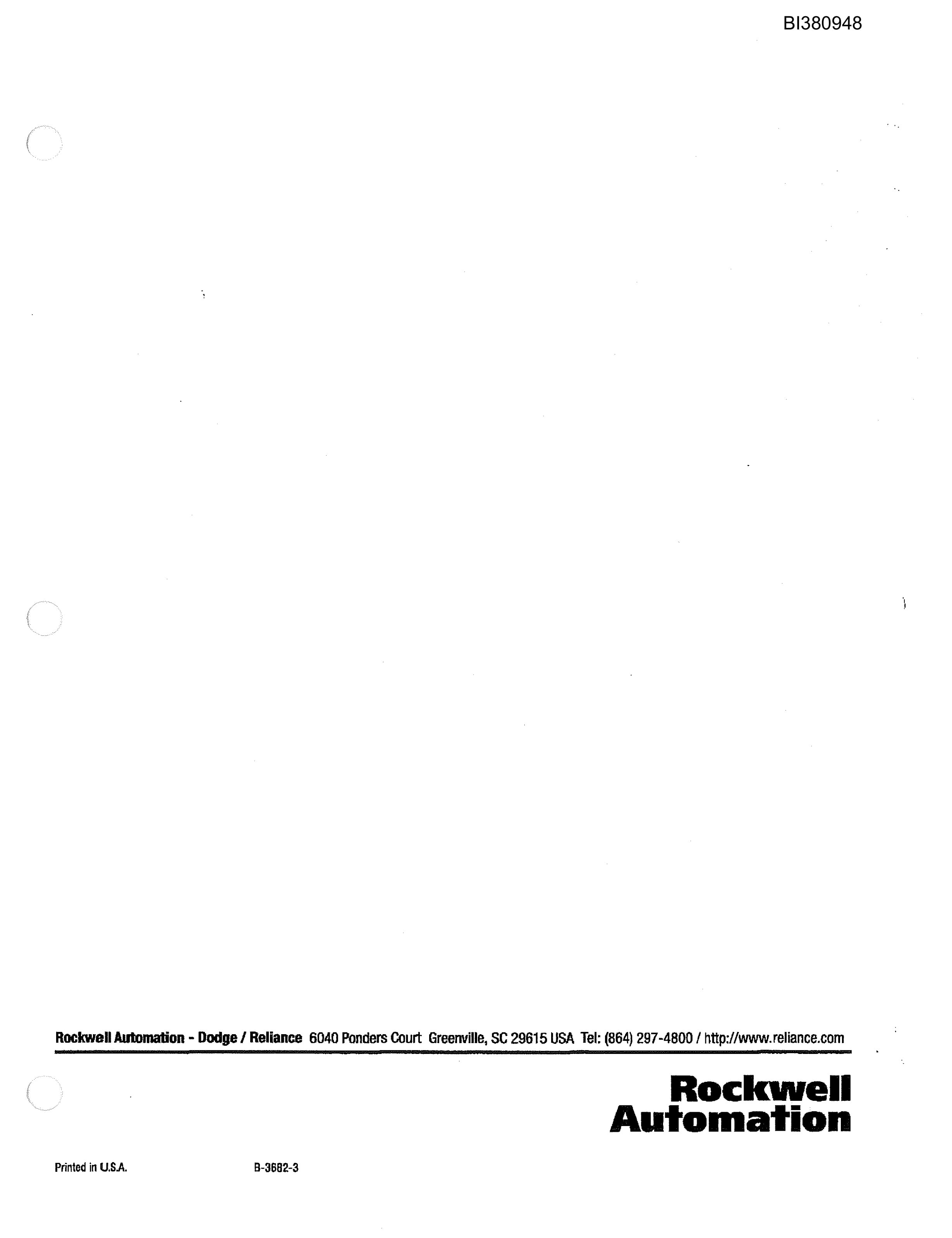 Bucyrus VFD Controler For Constant Tension Winch Parts Catalog BI380948-3