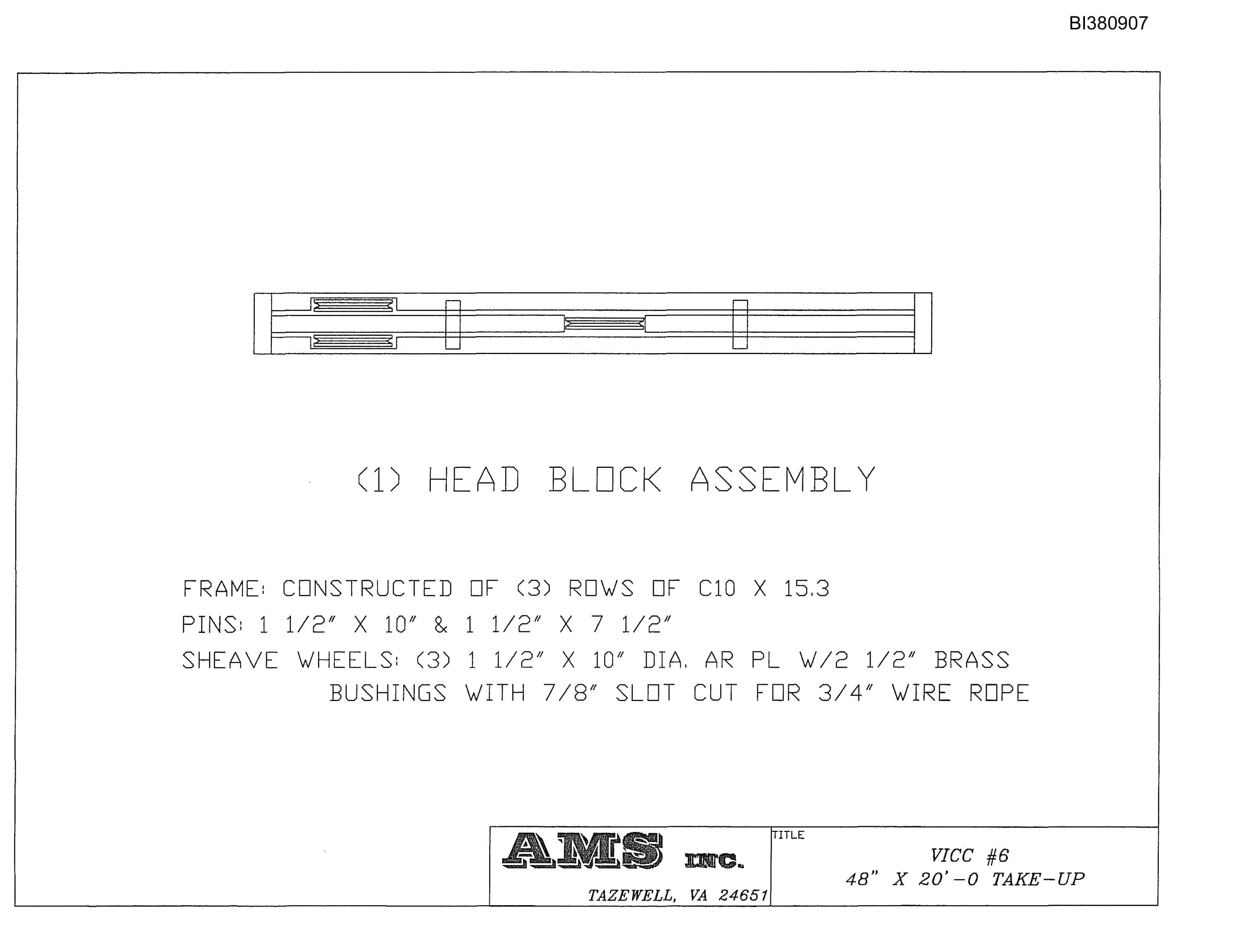 Bucyrus VICC 6 48in Take-Up Parts Catalog BI380907-4