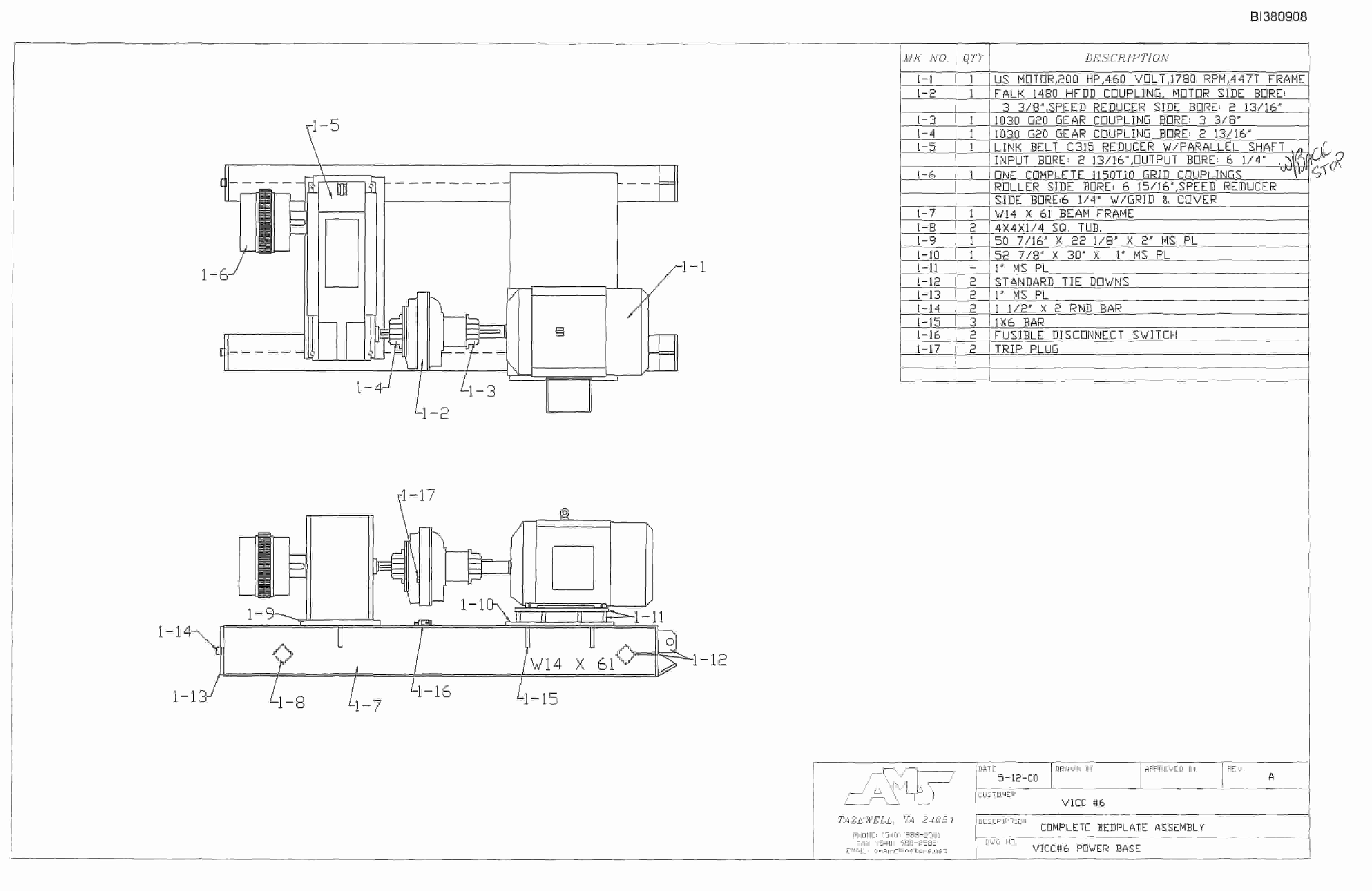 Bucyrus VICC 6 Complete Power Base Parts Catalog BI380908-4