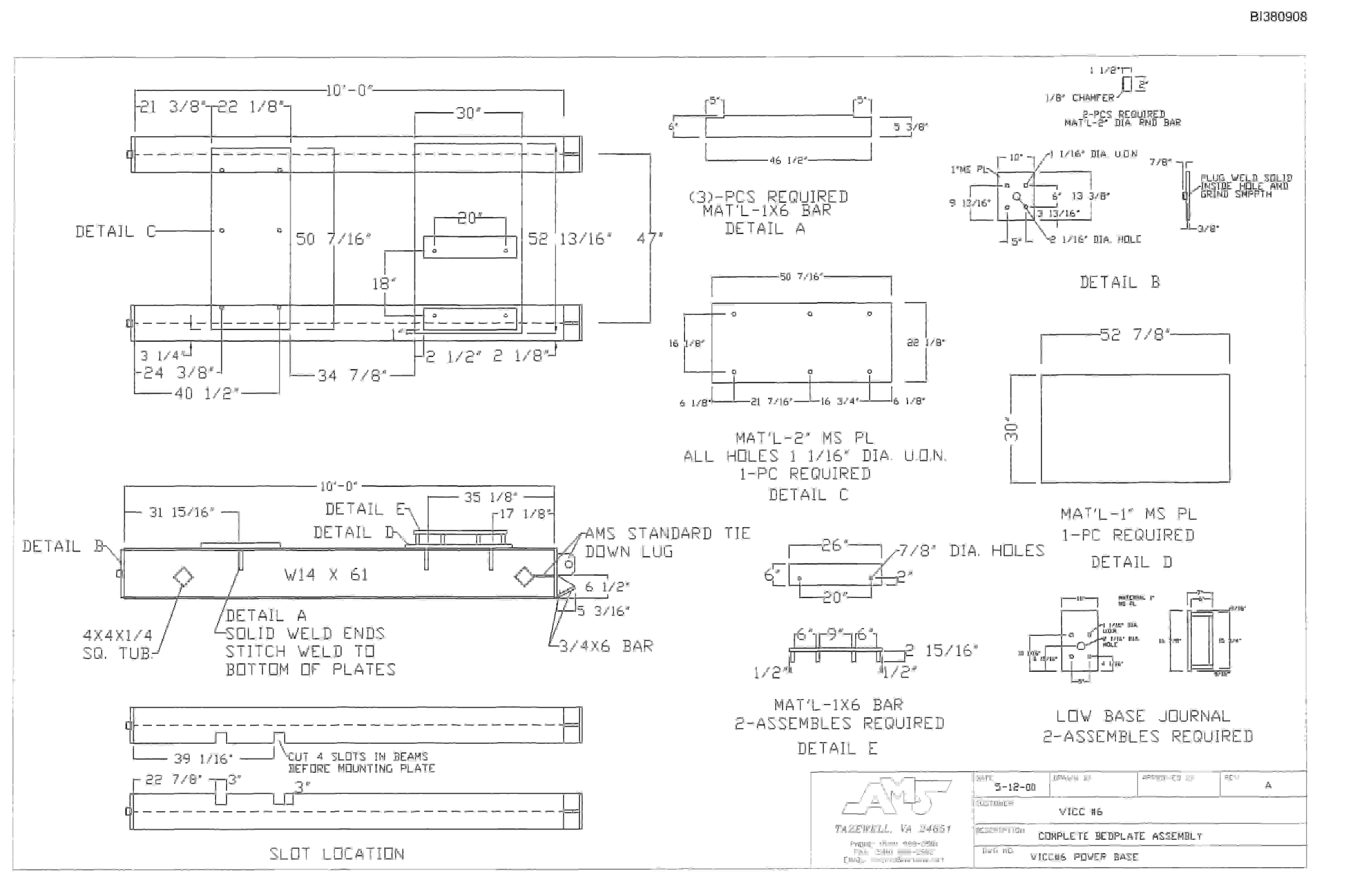 Bucyrus VICC 6 Complete Power Base Parts Catalog BI380908-5