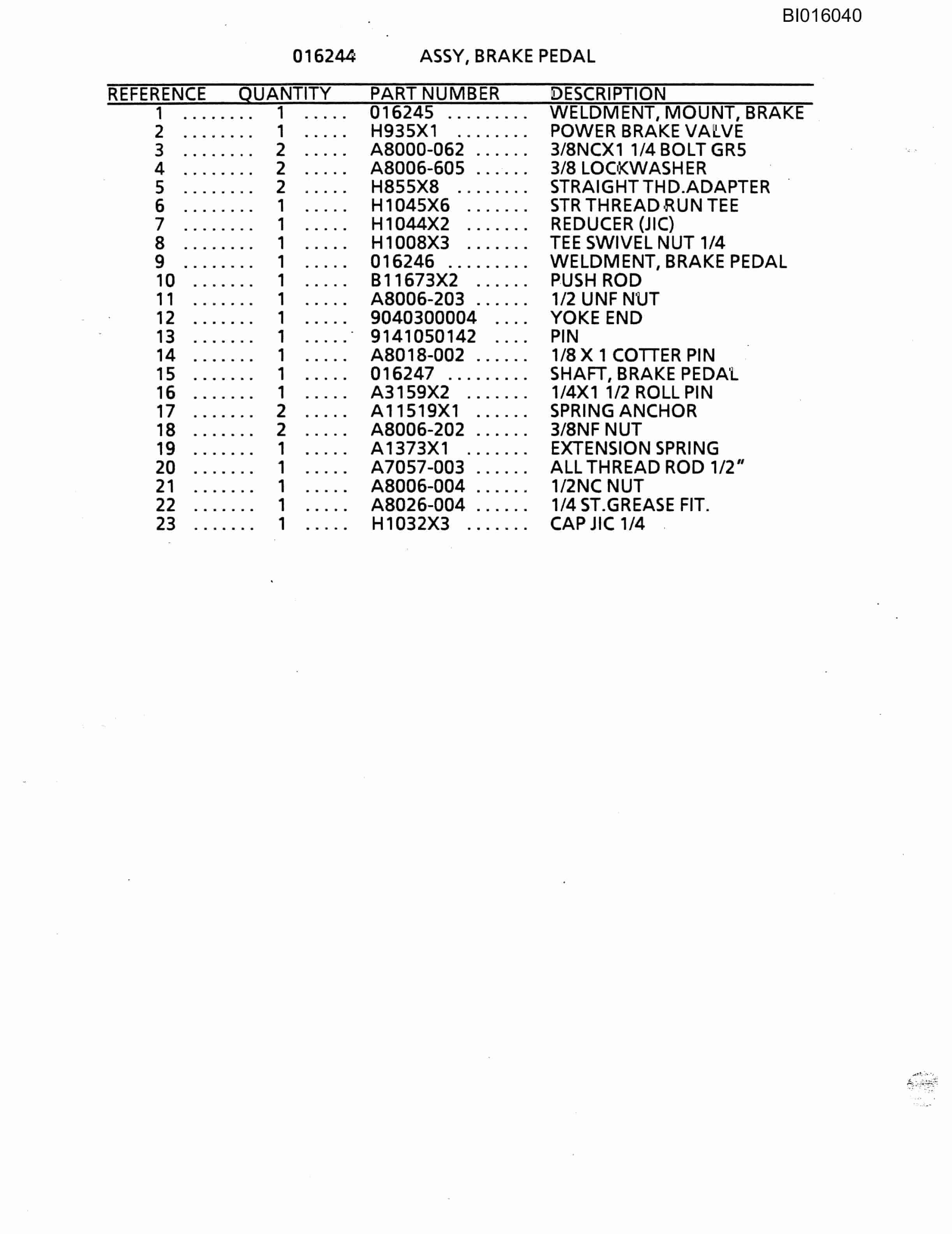 Bucyrus VT630 Parts Catalog BI016040-5