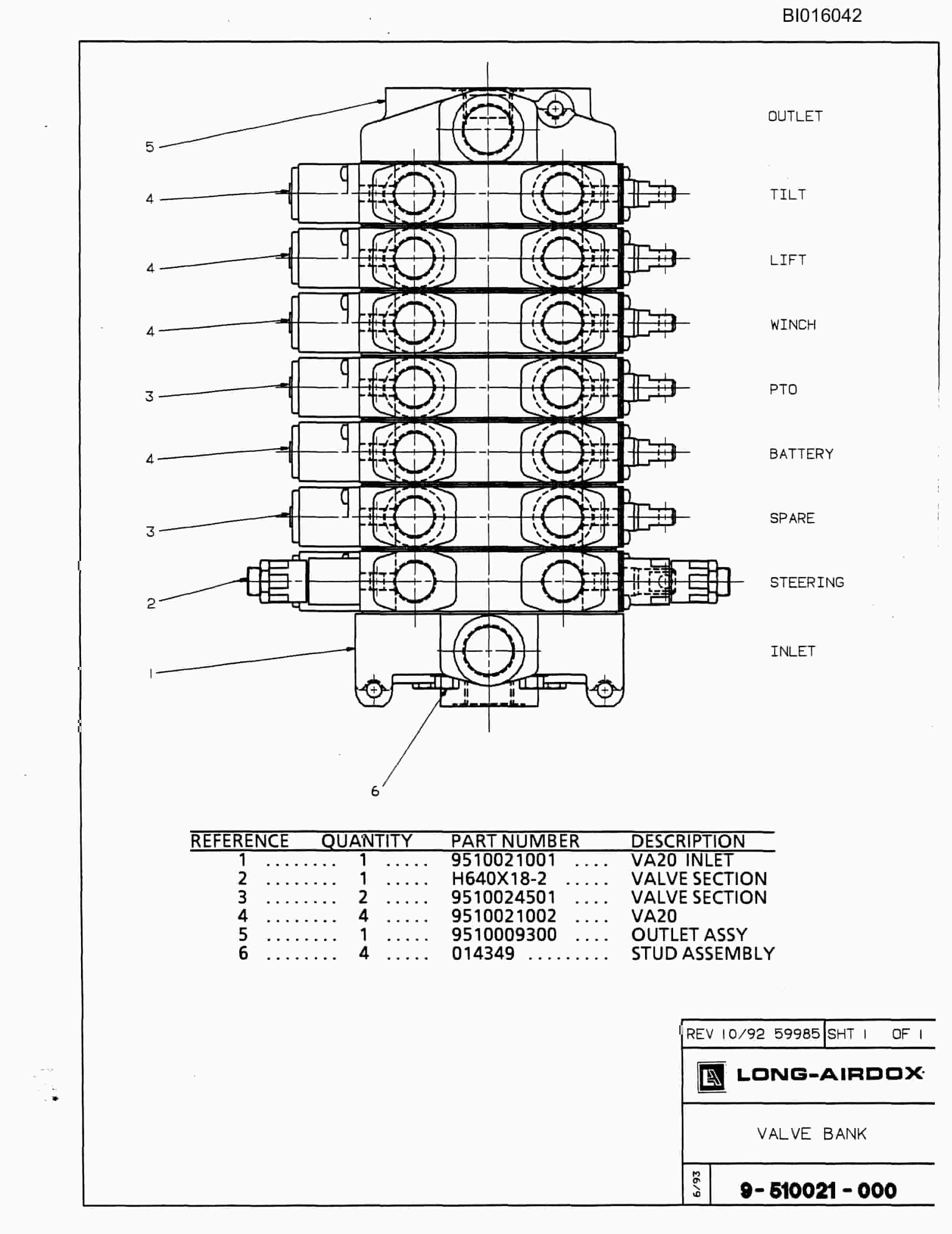 Bucyrus VT630 Parts Catalog BI016042-4