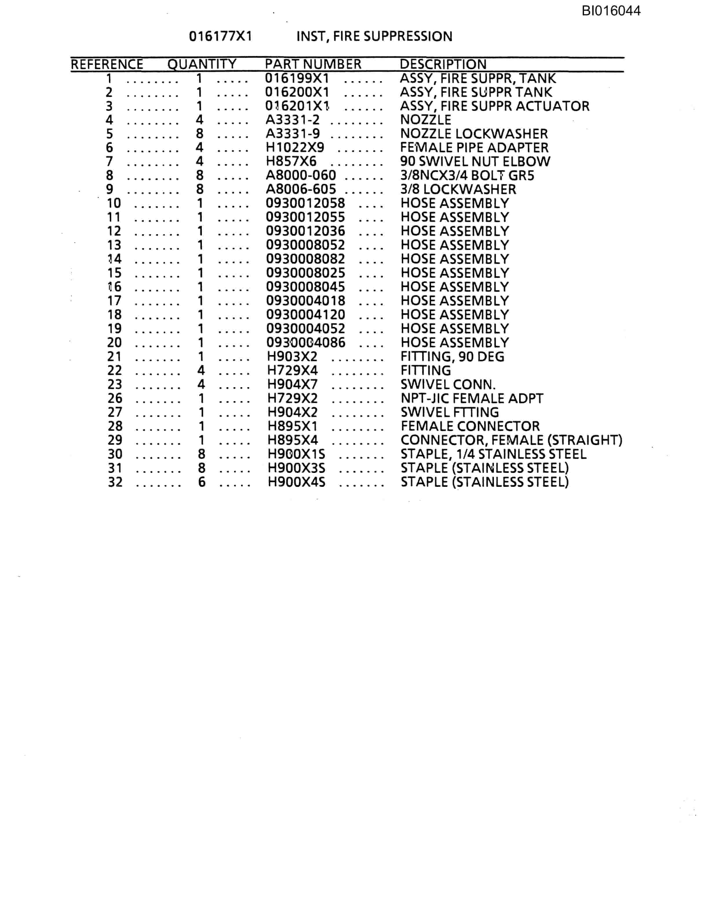 Bucyrus VT630 Parts Catalog BI016044-3