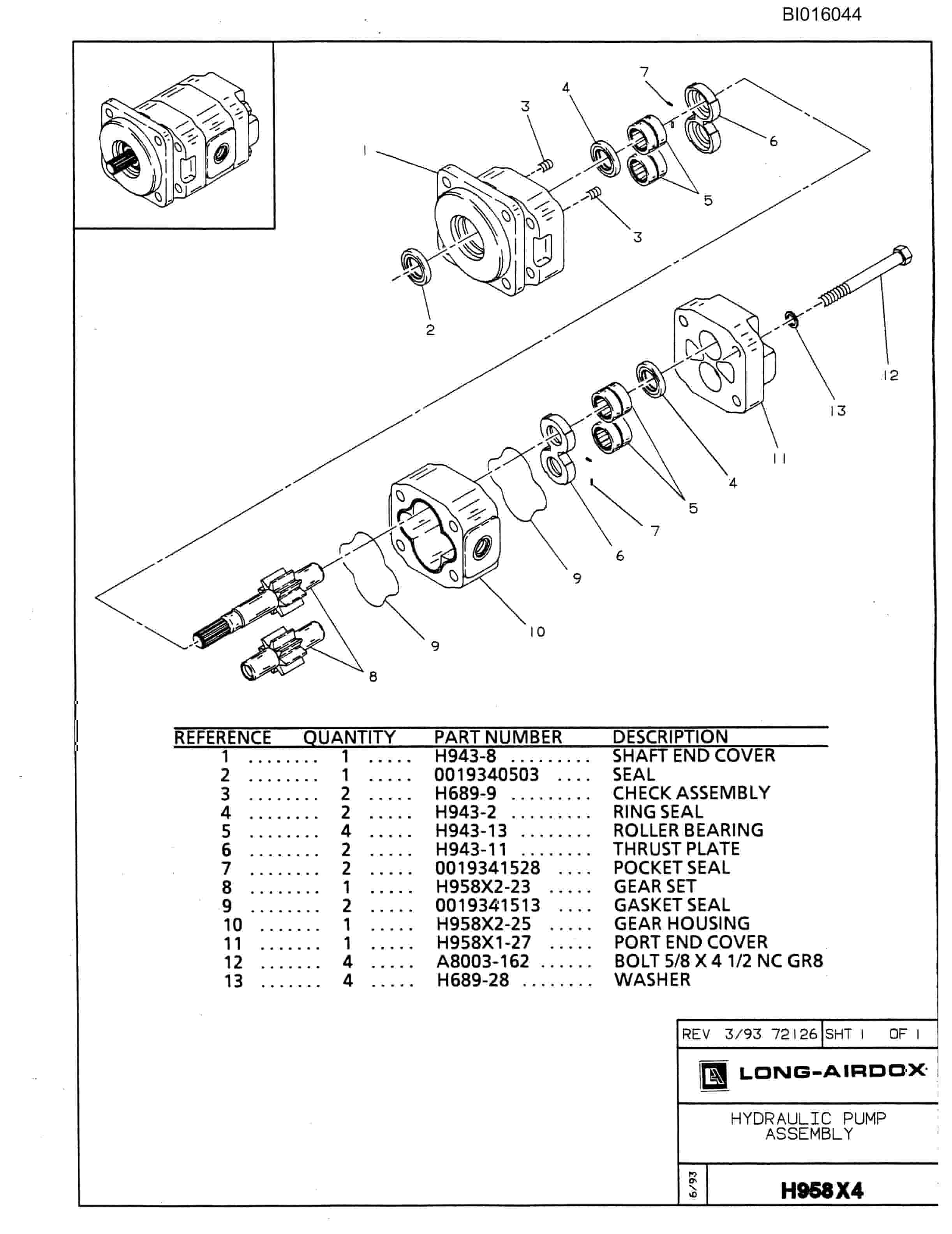 Bucyrus VT630 Parts Catalog BI016044-4