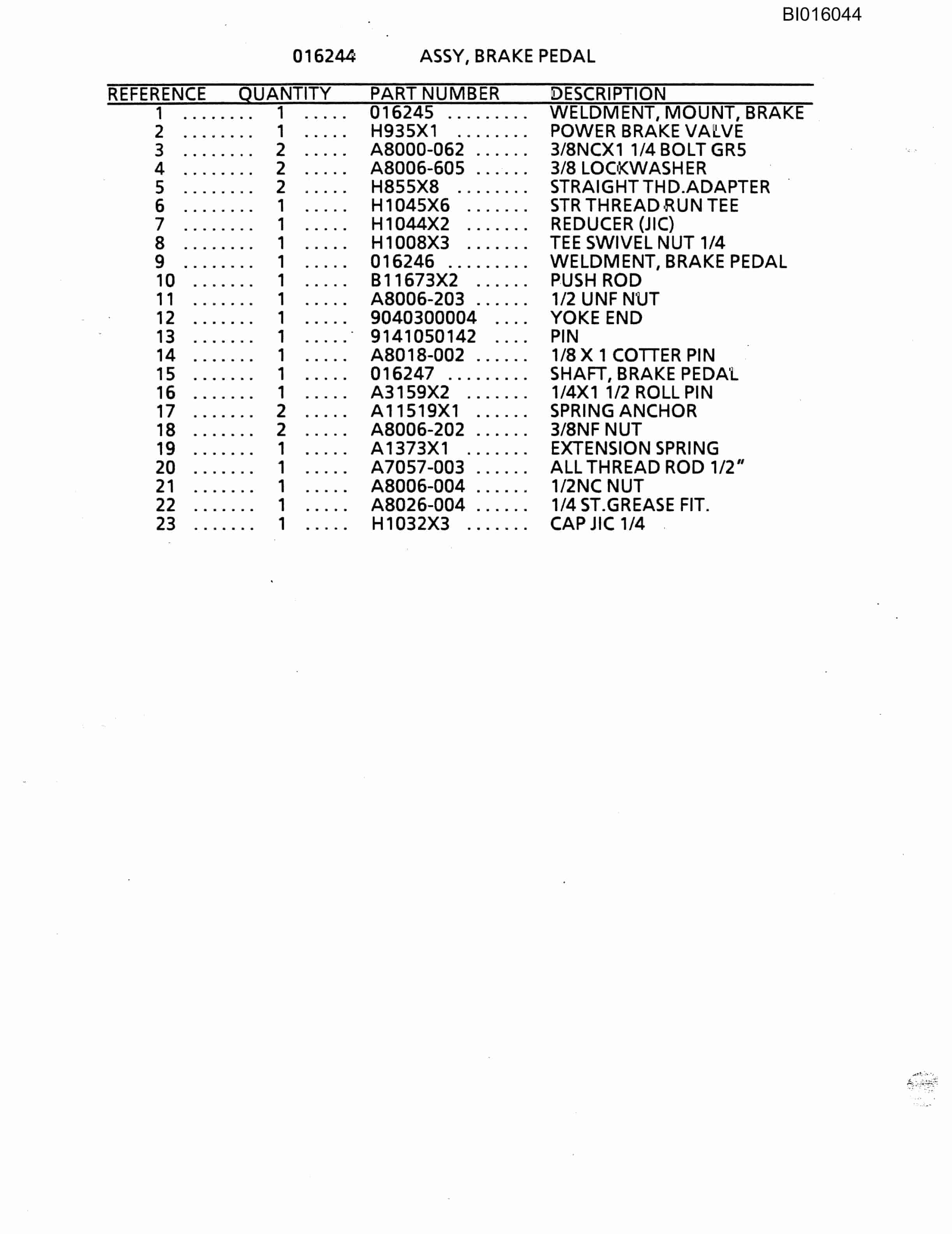 Bucyrus VT630 Parts Catalog BI016044-5