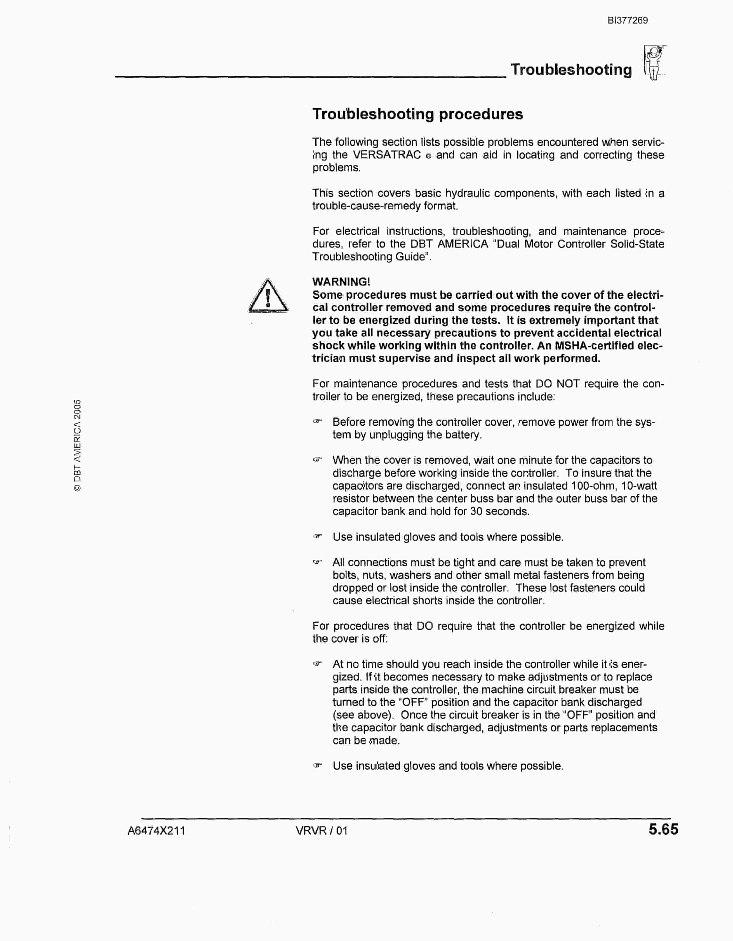 Bucyrus VT650 Versatrac Technical Manual BI377269-4