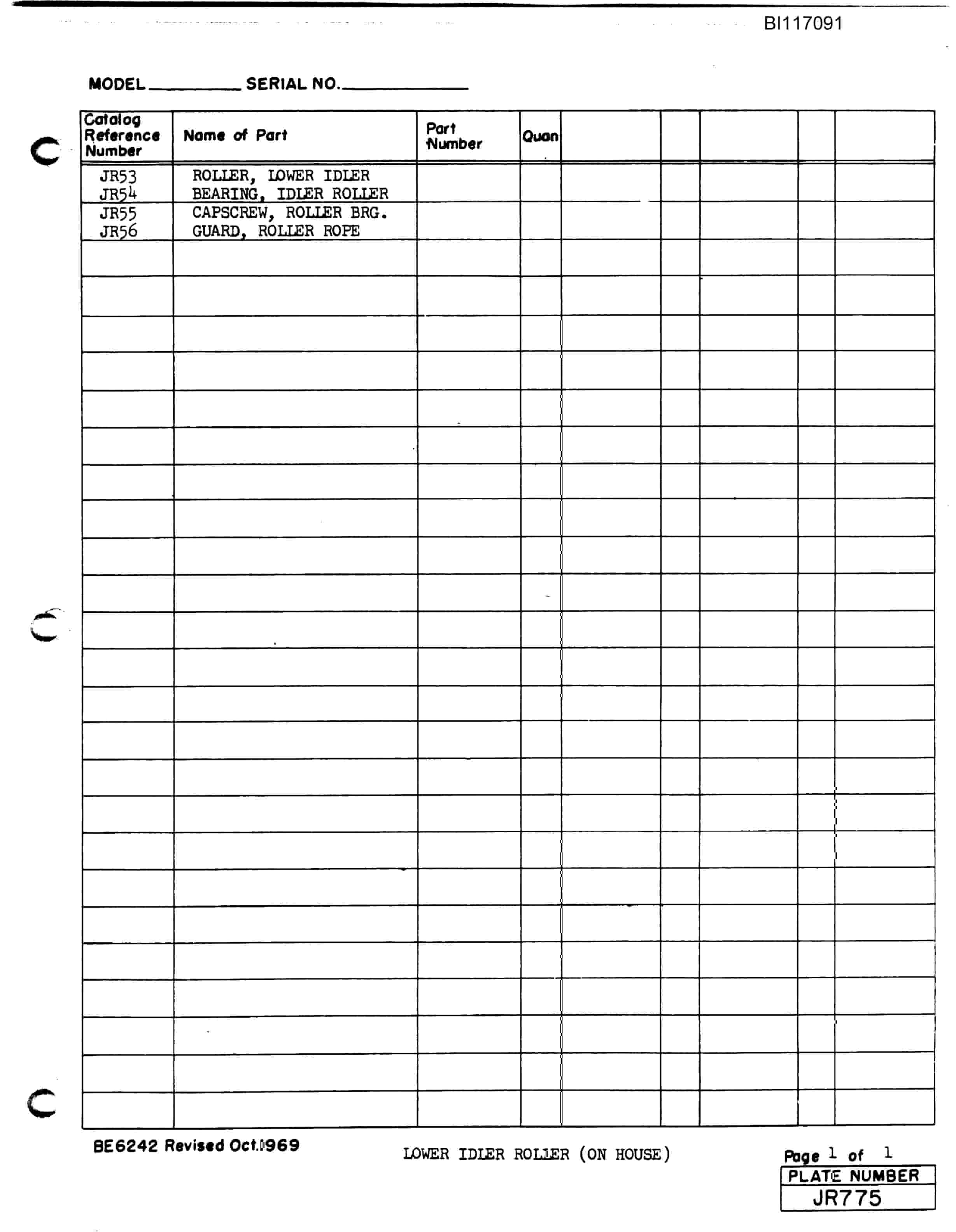 Caterpillar 1260-W Parts Manual BI117091-2