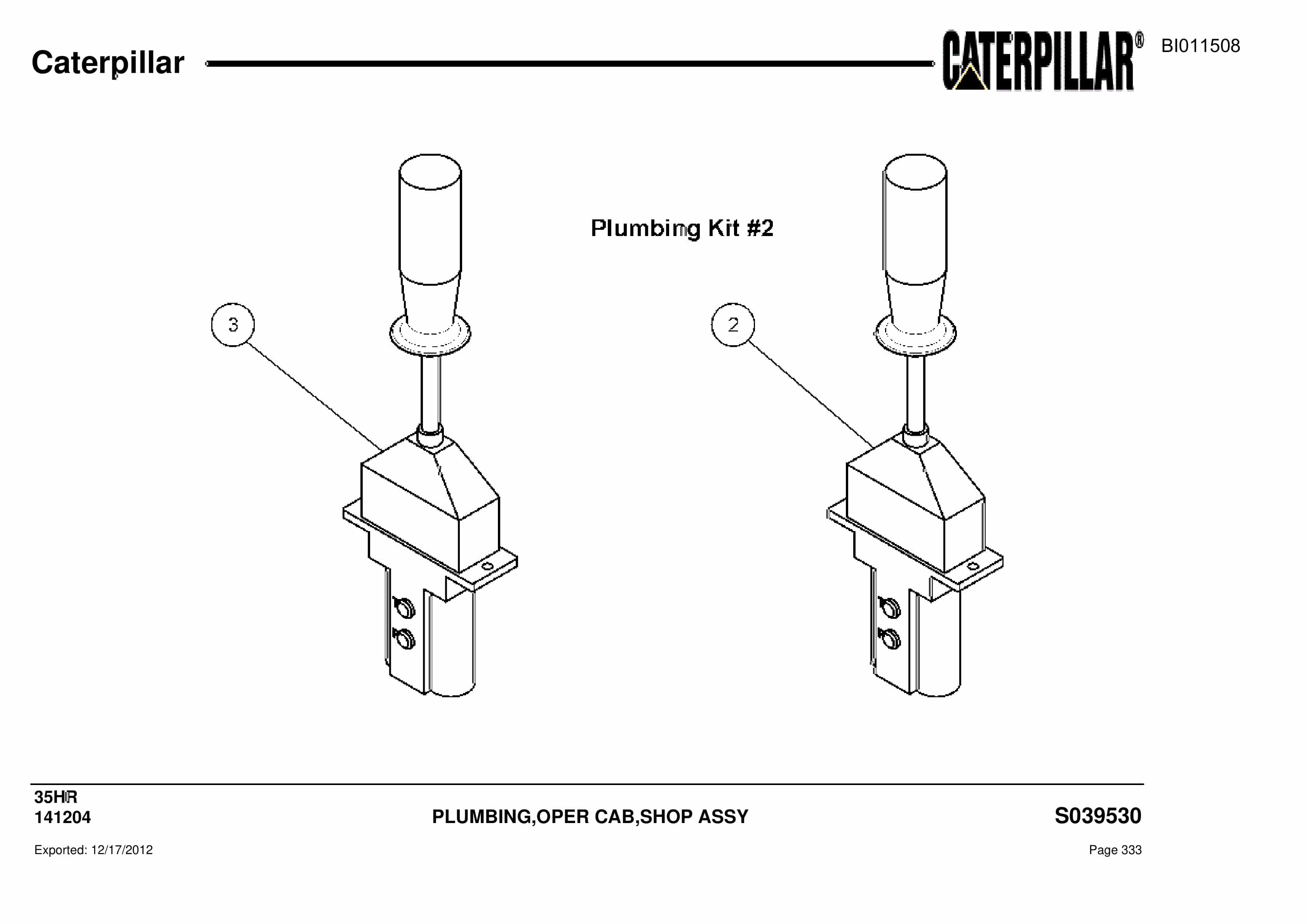 Caterpillar 35HR Parts Manual BI011508-2