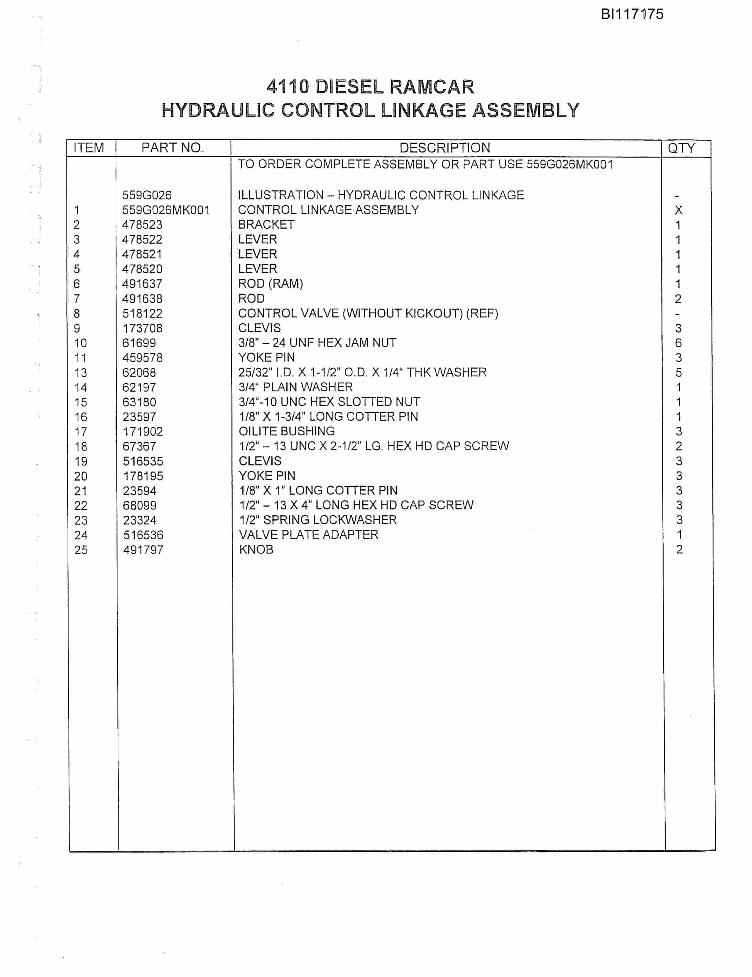 Caterpillar 4110 Wet Brake Ram Car Parts Catalog BI117175-4