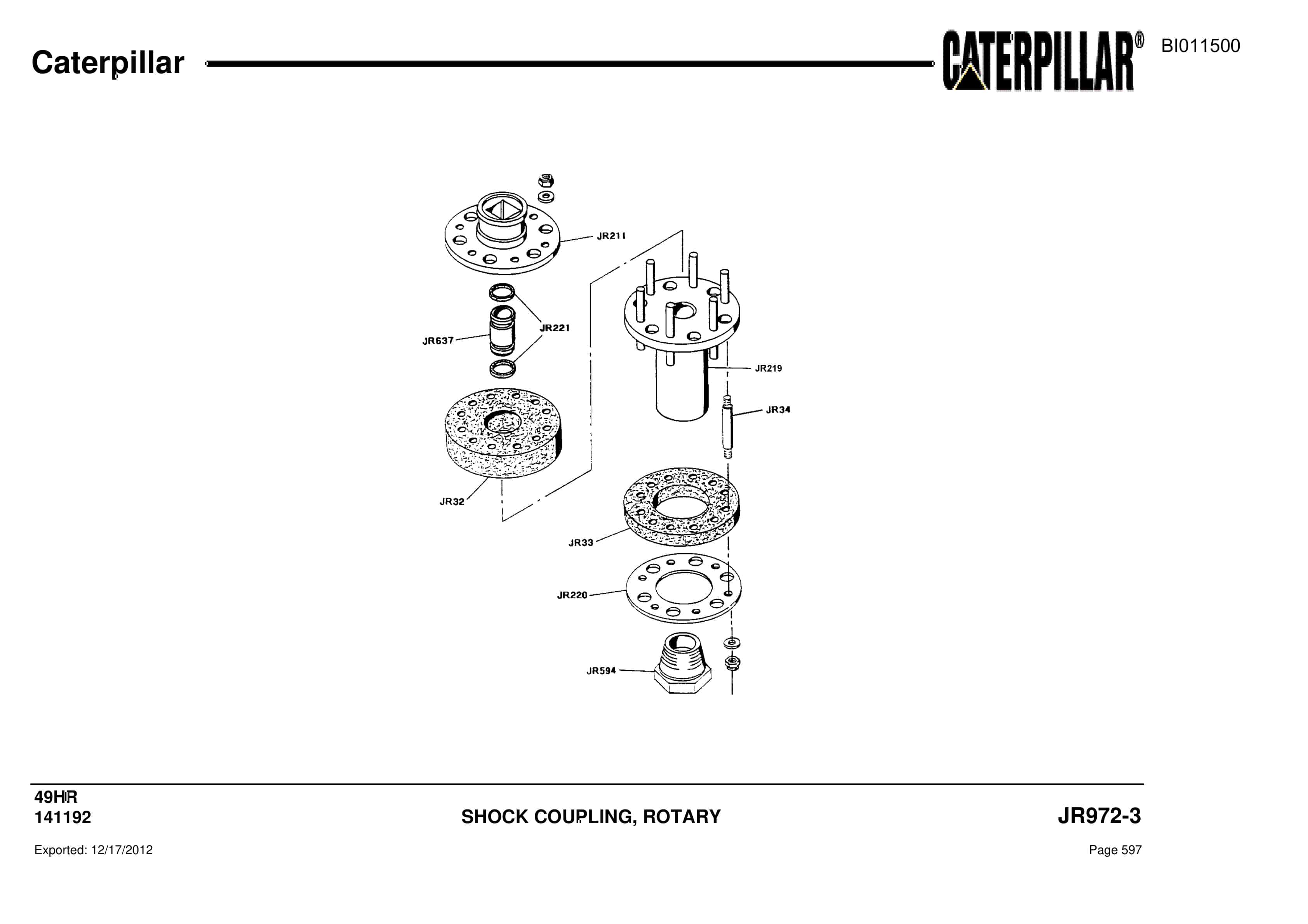 Caterpillar 49HR Parts Manual BI011500-2