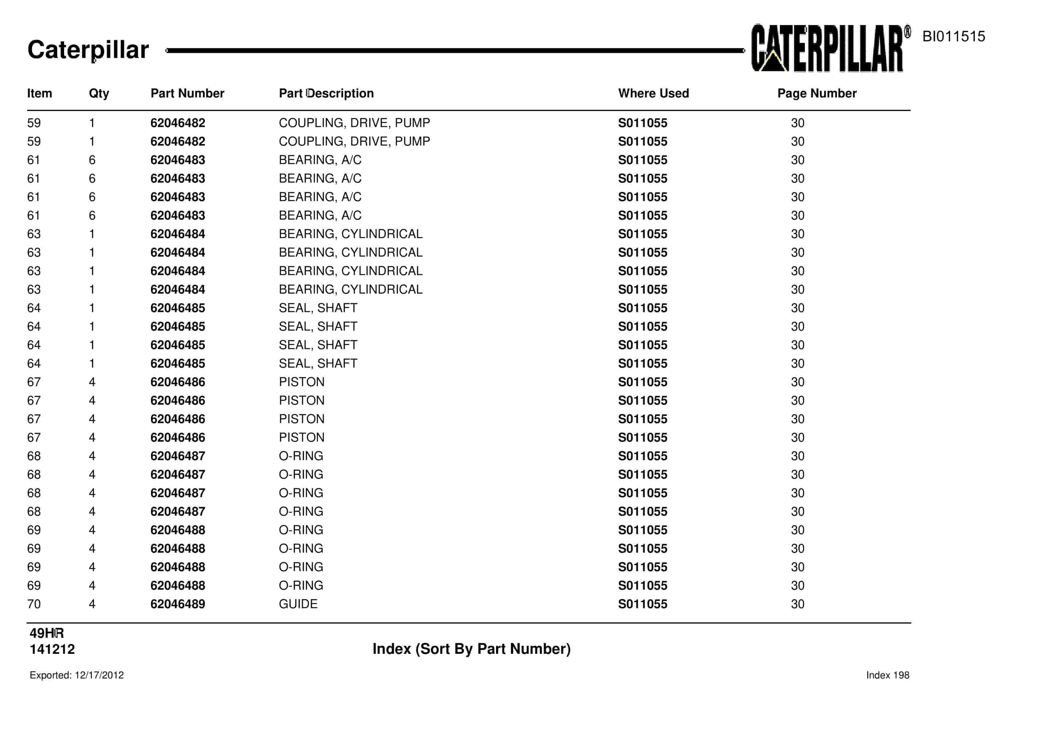 Caterpillar 49HR Parts Manual BI011515-4