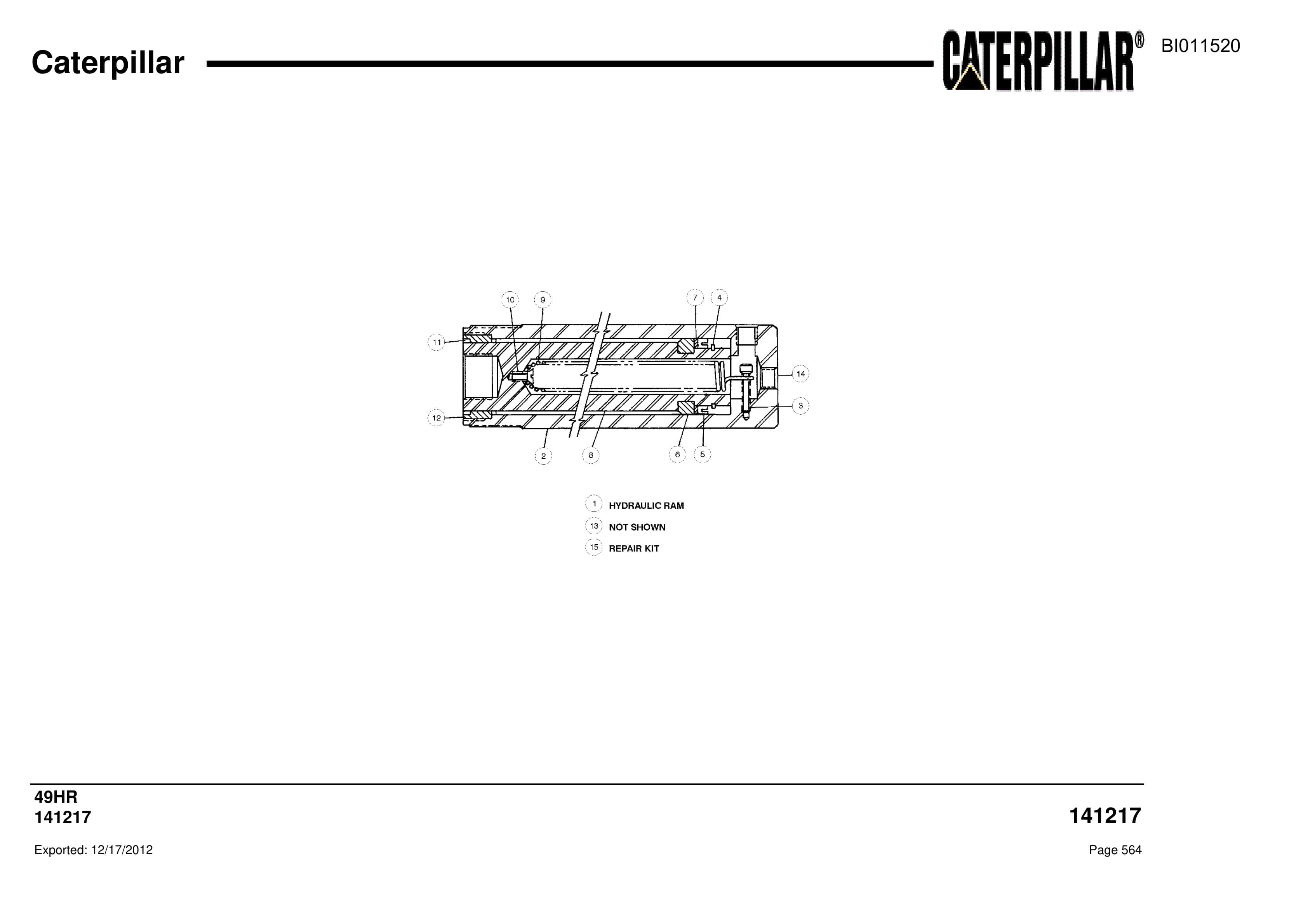 Caterpillar 49HR Parts Manual BI011520-2