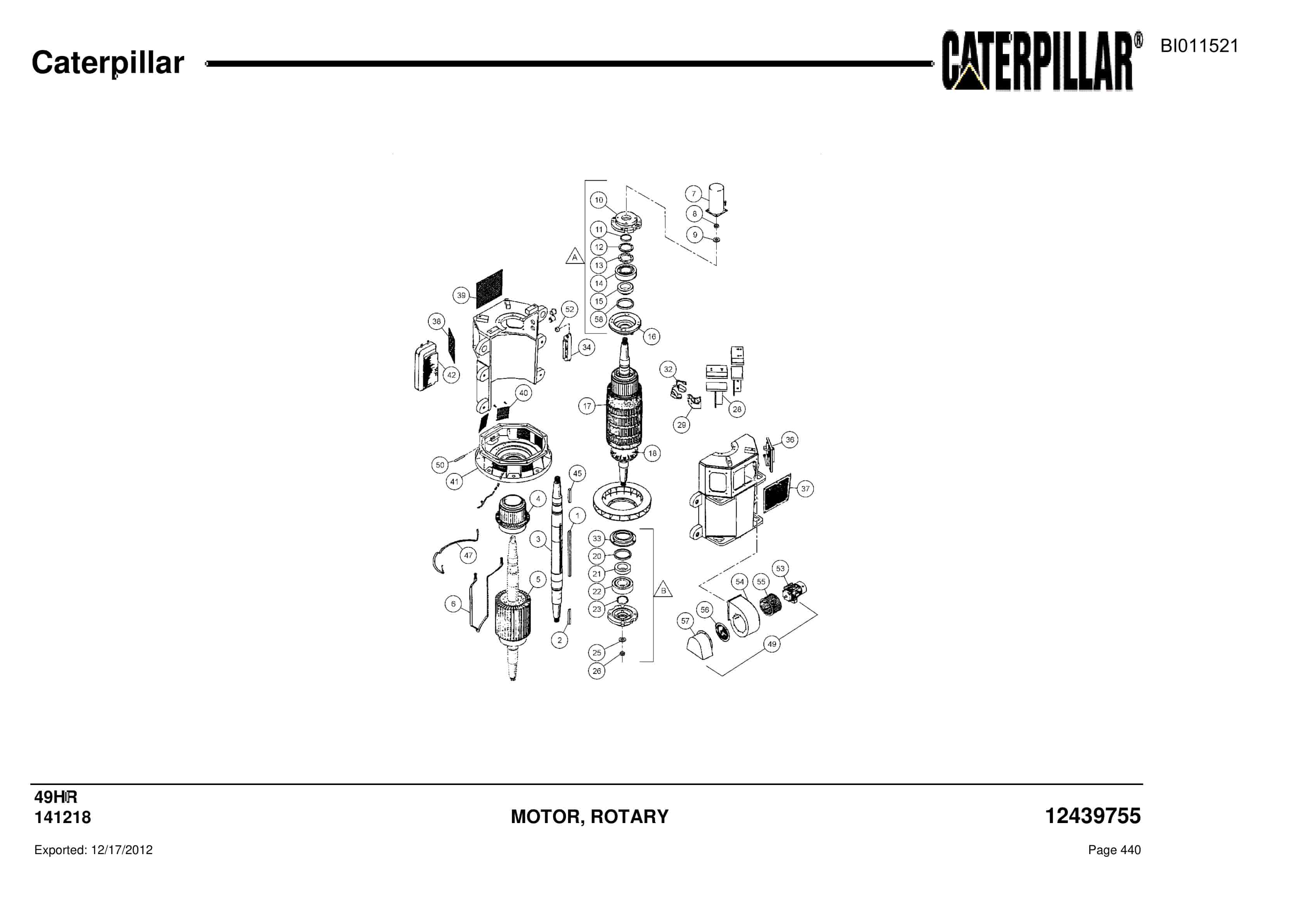 Caterpillar 49HR Parts Manual BI011521-2